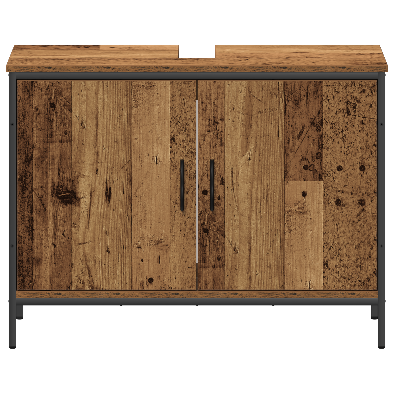 3 Piece Bathroom Furniture Set Old Wood Engineered Wood - Image 7