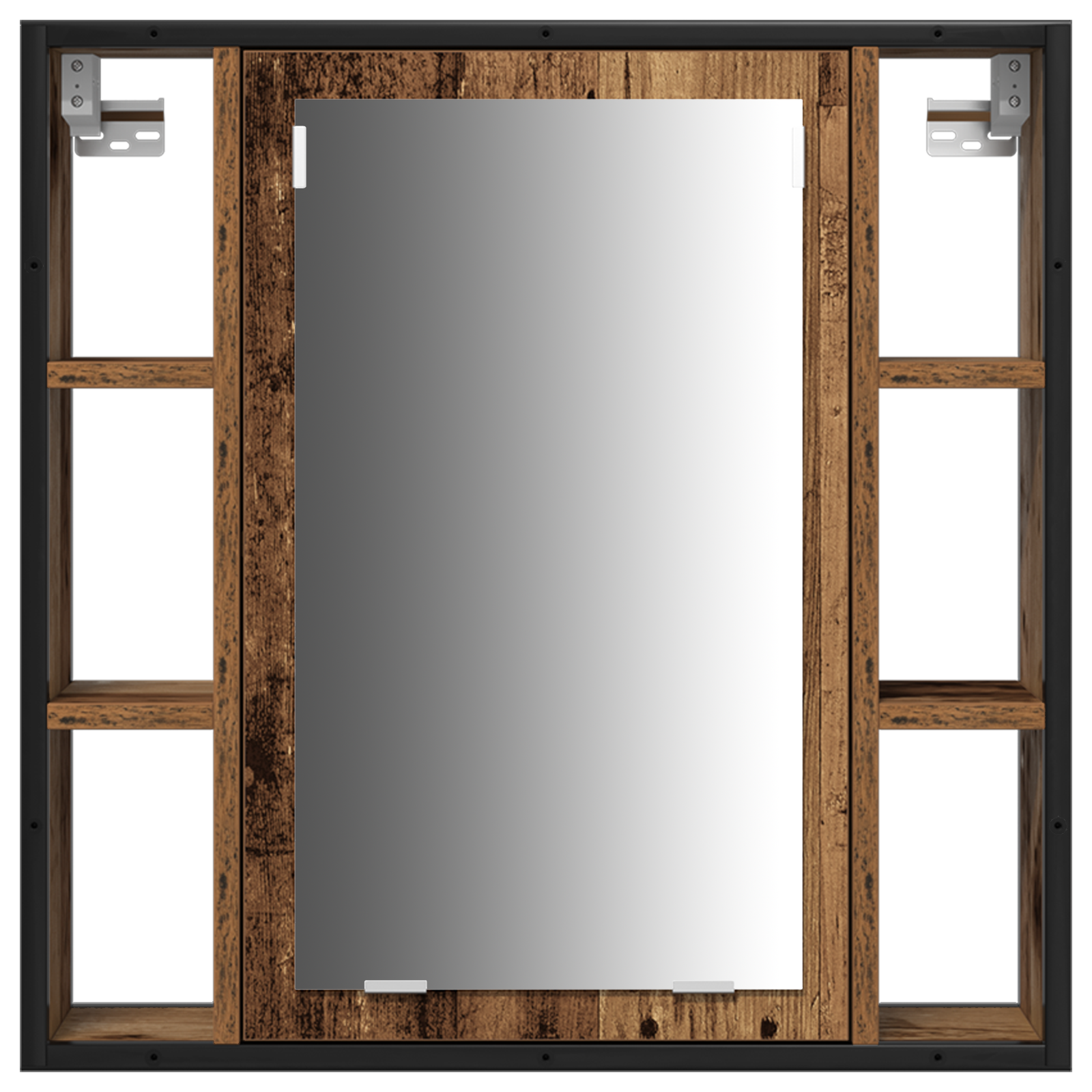 Bathroom Sink Cabinet with Built-in Basin Old Wood Engineered Wood - Image 8