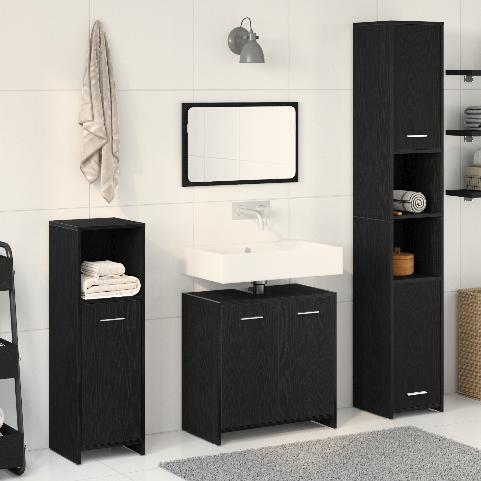 Set de Muebles de Baño 4x Aglomerado Roble Sonoma Aseo Multicolor vidaXL - Imagen 83 de 130