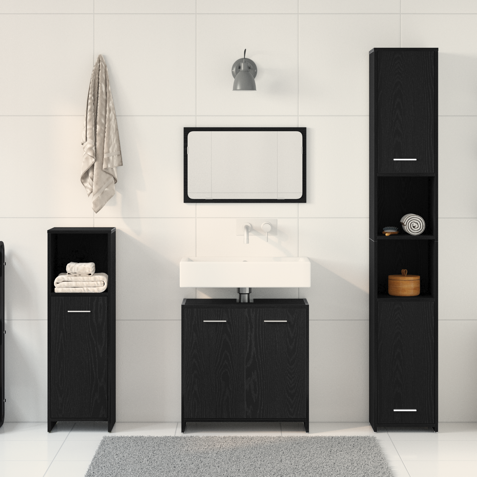 Set de Muebles de Baño 4x Aglomerado Roble Sonoma Aseo Multicolor vidaXL - Imagen 86 de 130