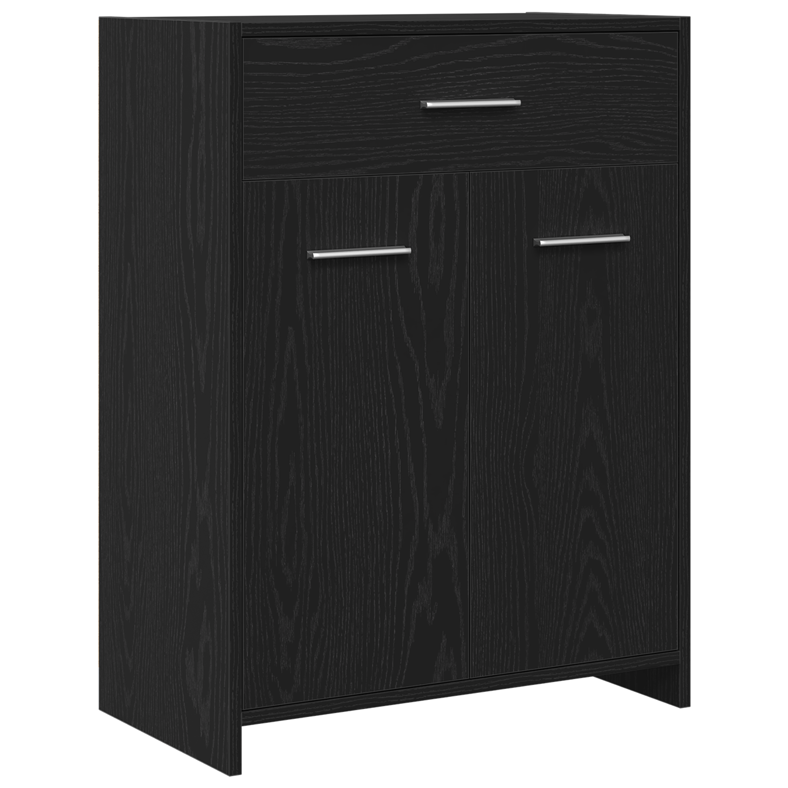 4 Piece Bathroom Furniture Set Black Oak Engineered Wood - Image 5