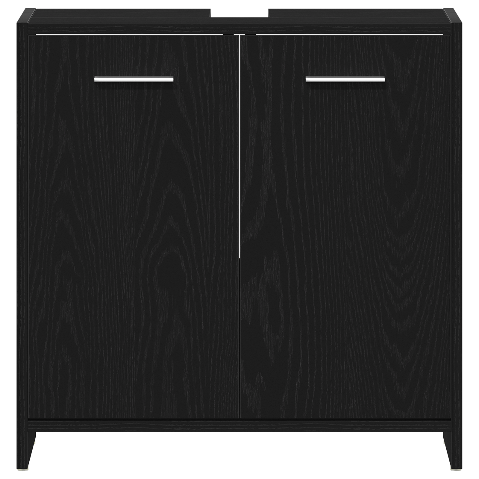 4 Piece Bathroom Furniture Set Black Oak Engineered Wood - Image 9