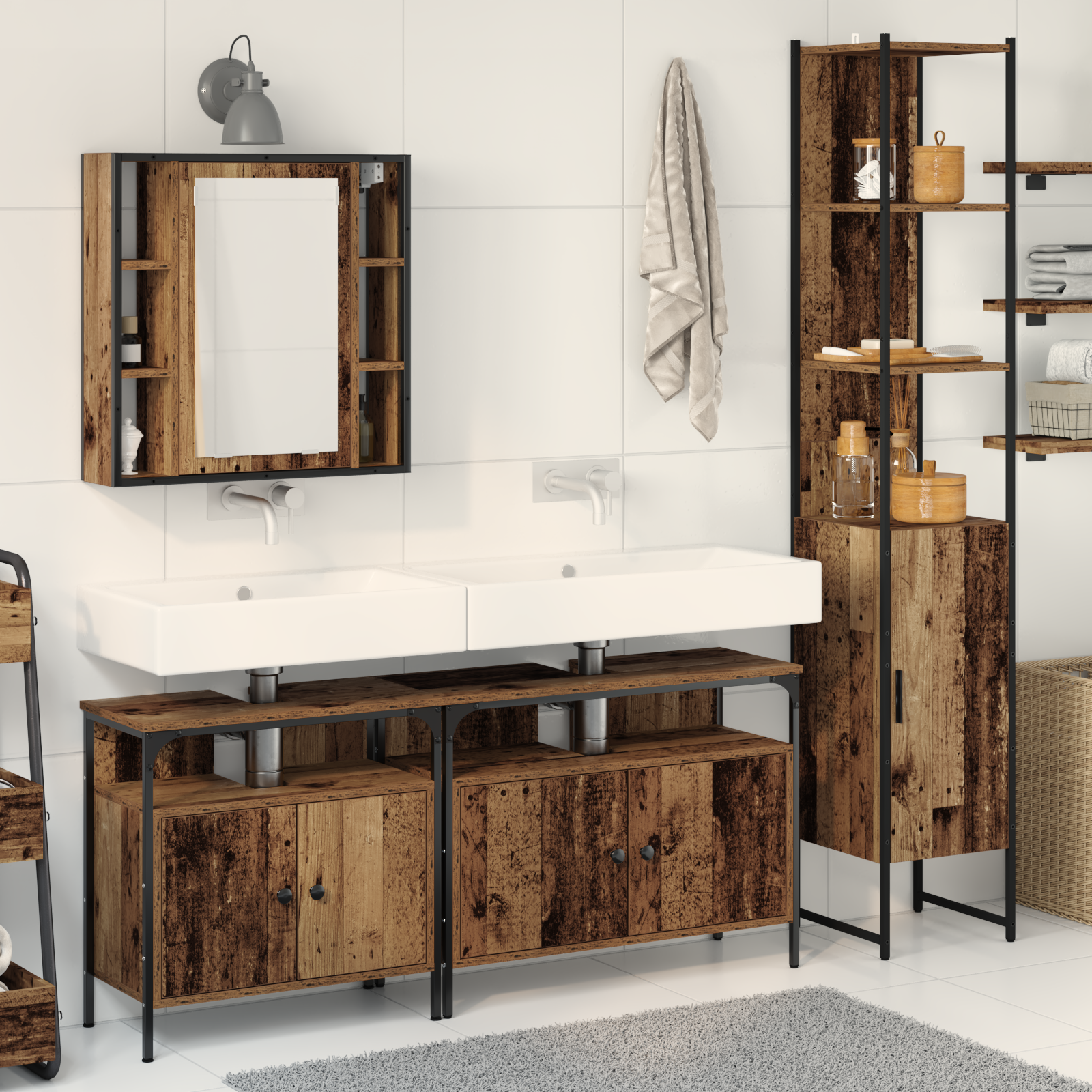 Bathroom Cabinet Set, Bathroom Cabinet Sets, Bathroom Cabinet Set vidaXL - Picture 33 of 104