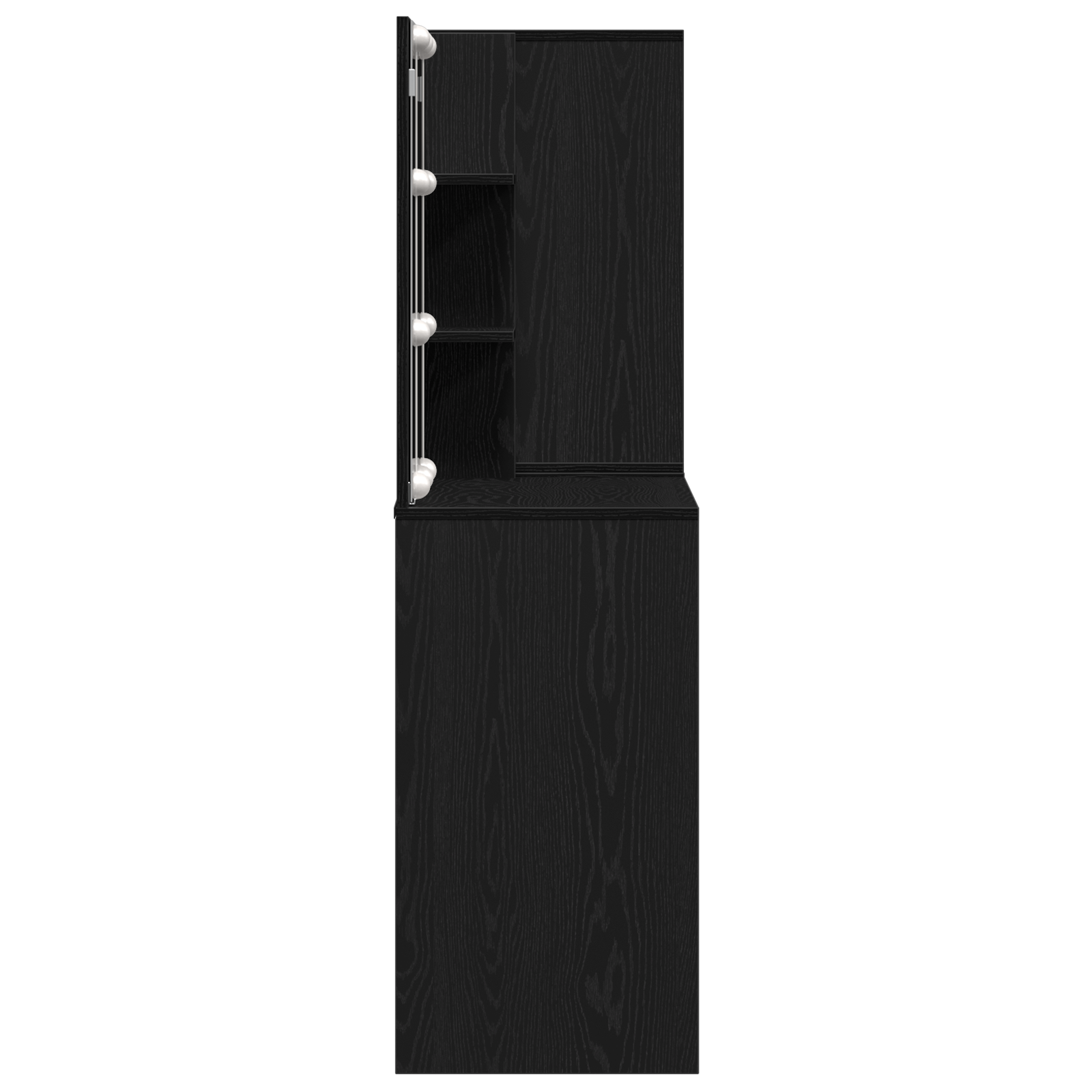 LED Dressing Table with 2 Cabinets Black Oak Engineered Wood - Image 10