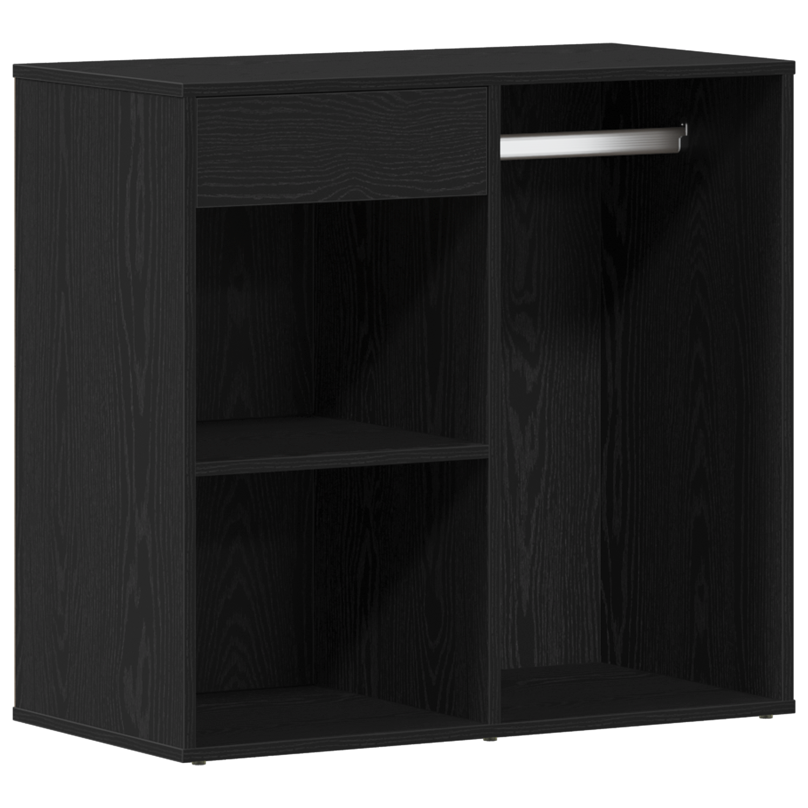 Dressing Table with LED & Cabinet Black Oak Engineered Wood - Image 7