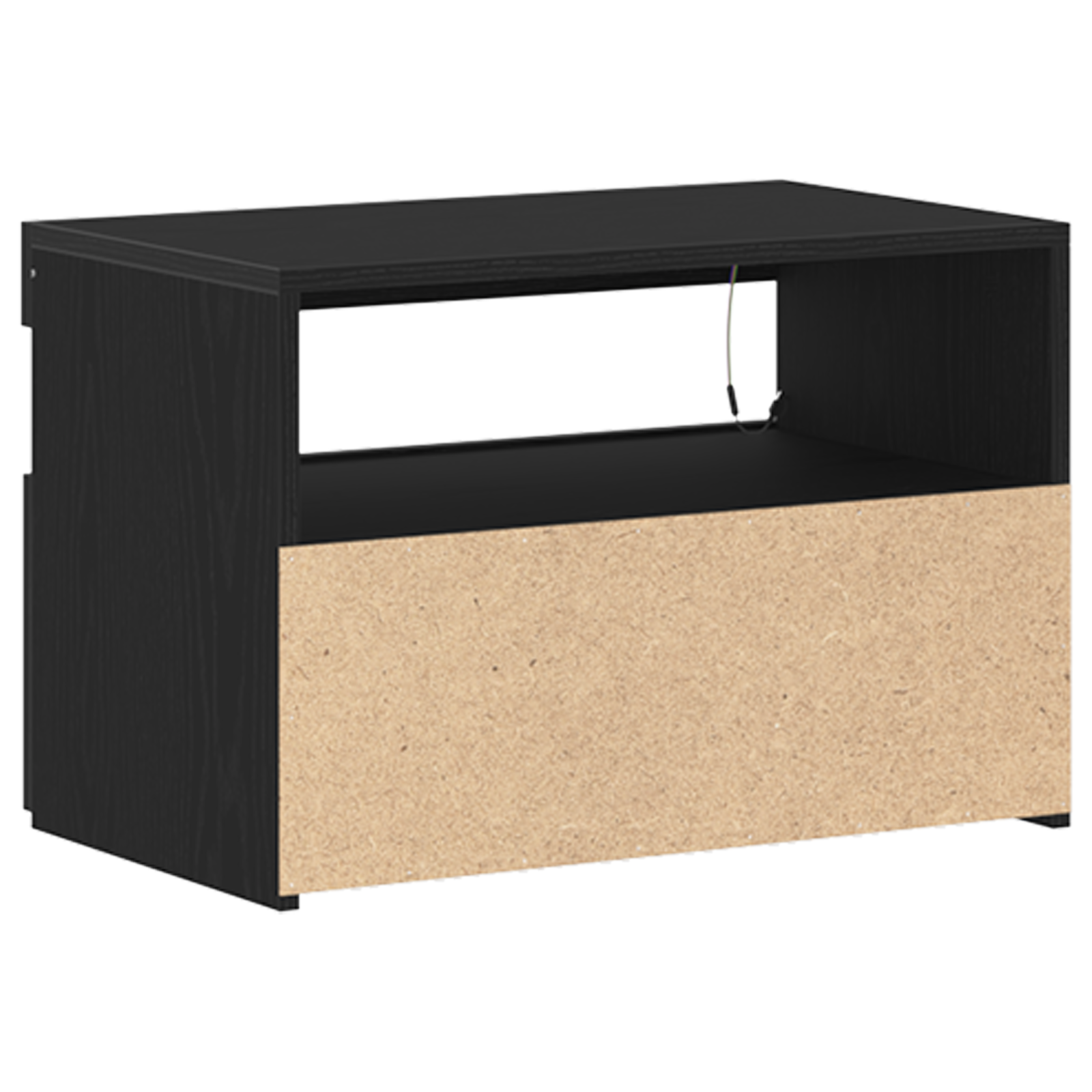 Bedside Cabinet with LED Lights Black Oak 60x35x40 cm Engineered Wood - Image 9