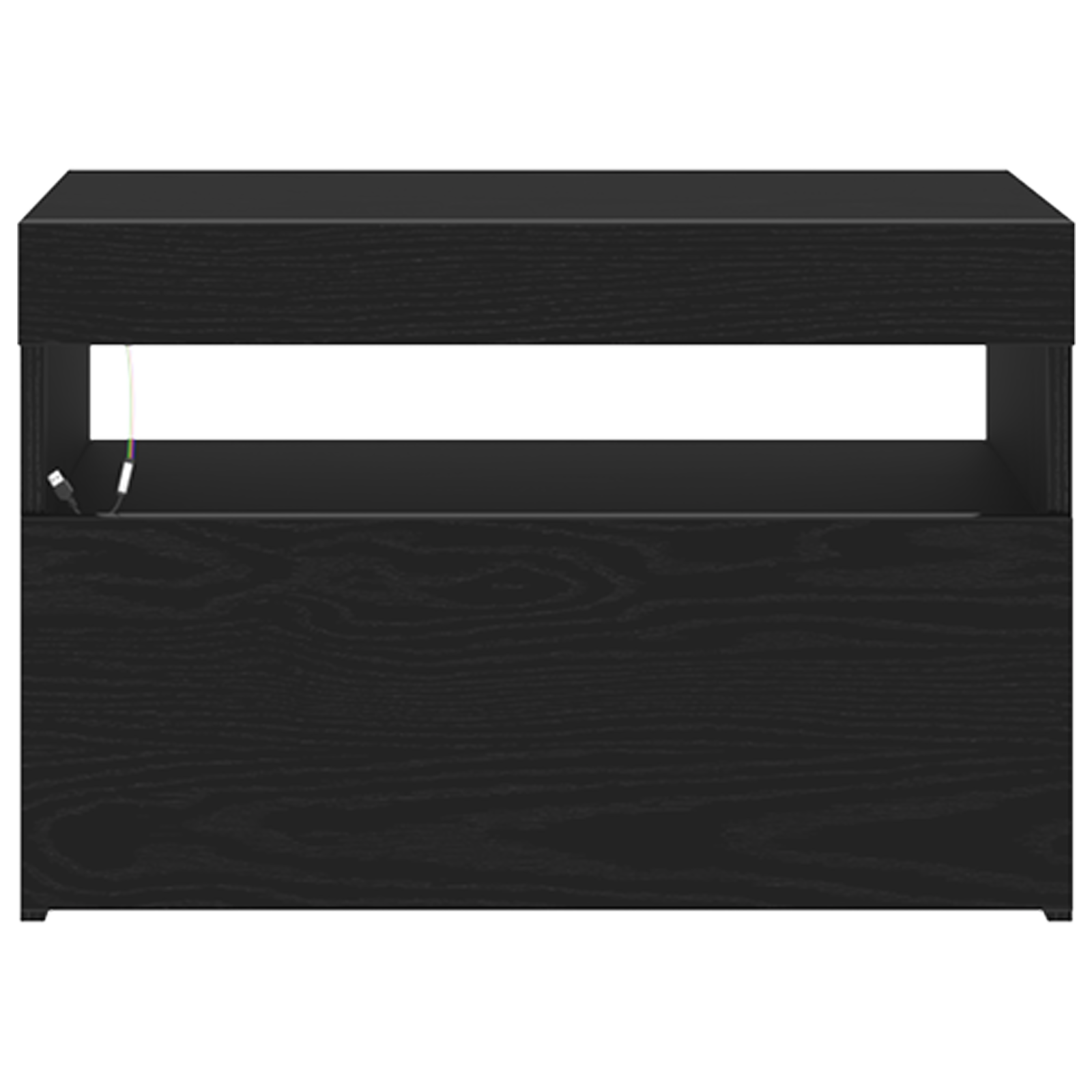 Bedside Cabinet with LED Lights Black Oak 60x35x40 cm Engineered Wood - Image 7