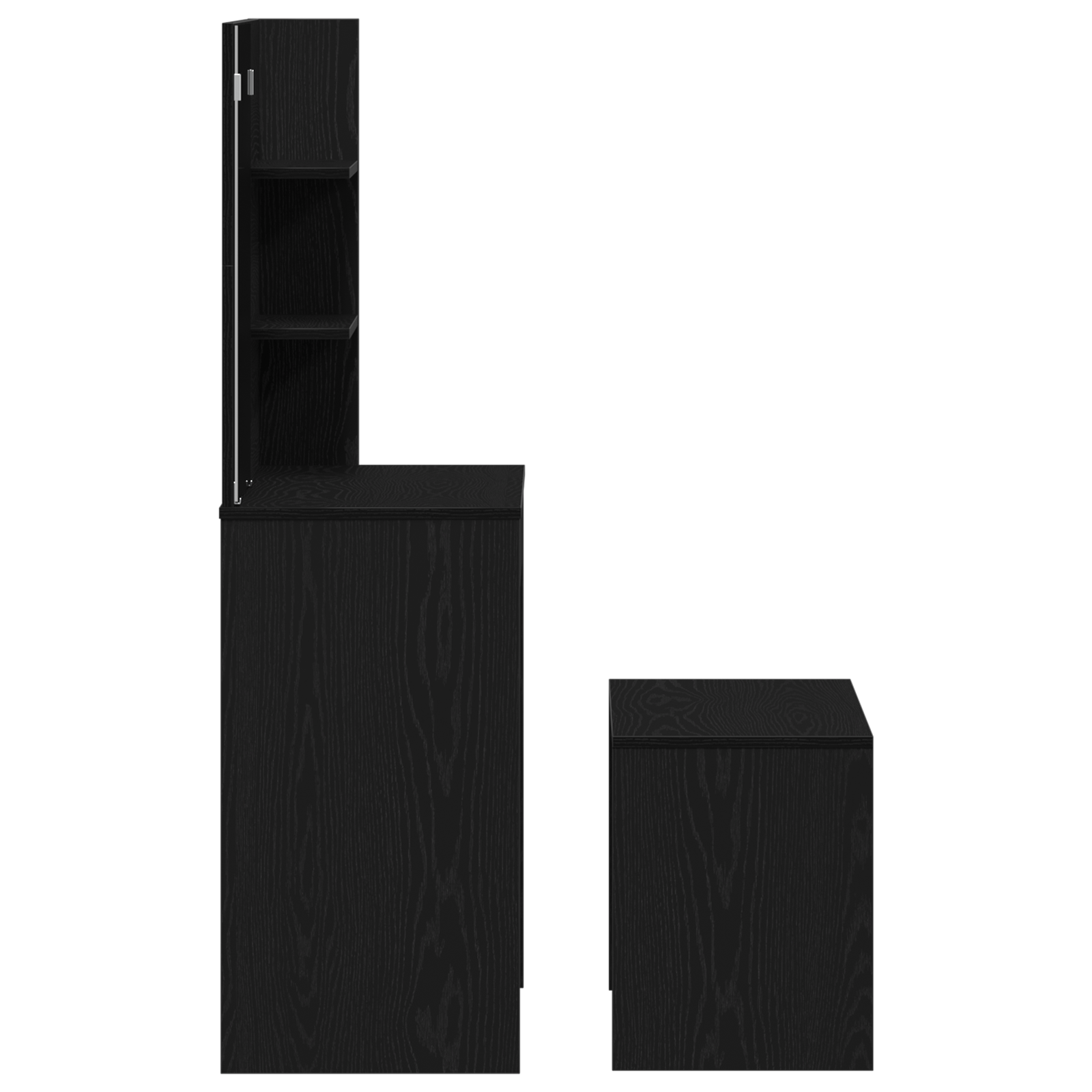 Dressing Table Set Black Oak Engineered Wood - Image 9