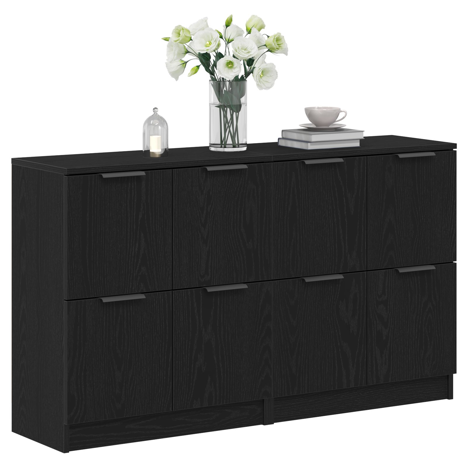 Sideboards 2 pcs Black Oak 60x30x70 cm Engineered Wood - Image 3