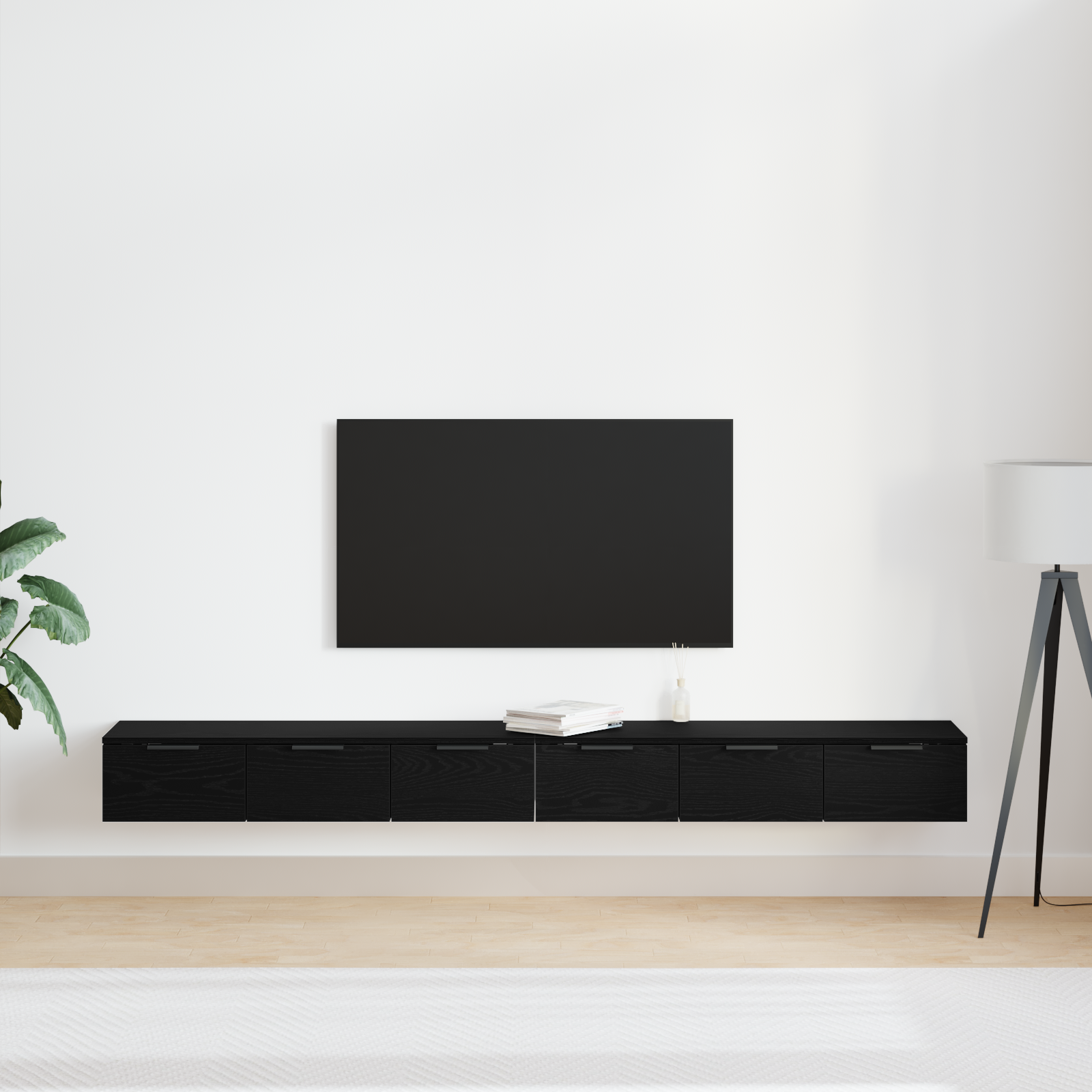 Wall Cabinets 2 pcs Black Oak 102x30x20 cm Engineered Wood - Image 4