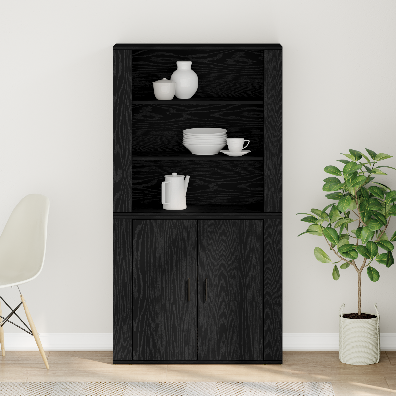 Aparador Alto Armario Auxiliar Mueble de Salón Madera Contrachapada vidaXL - Imagen 72 de 104