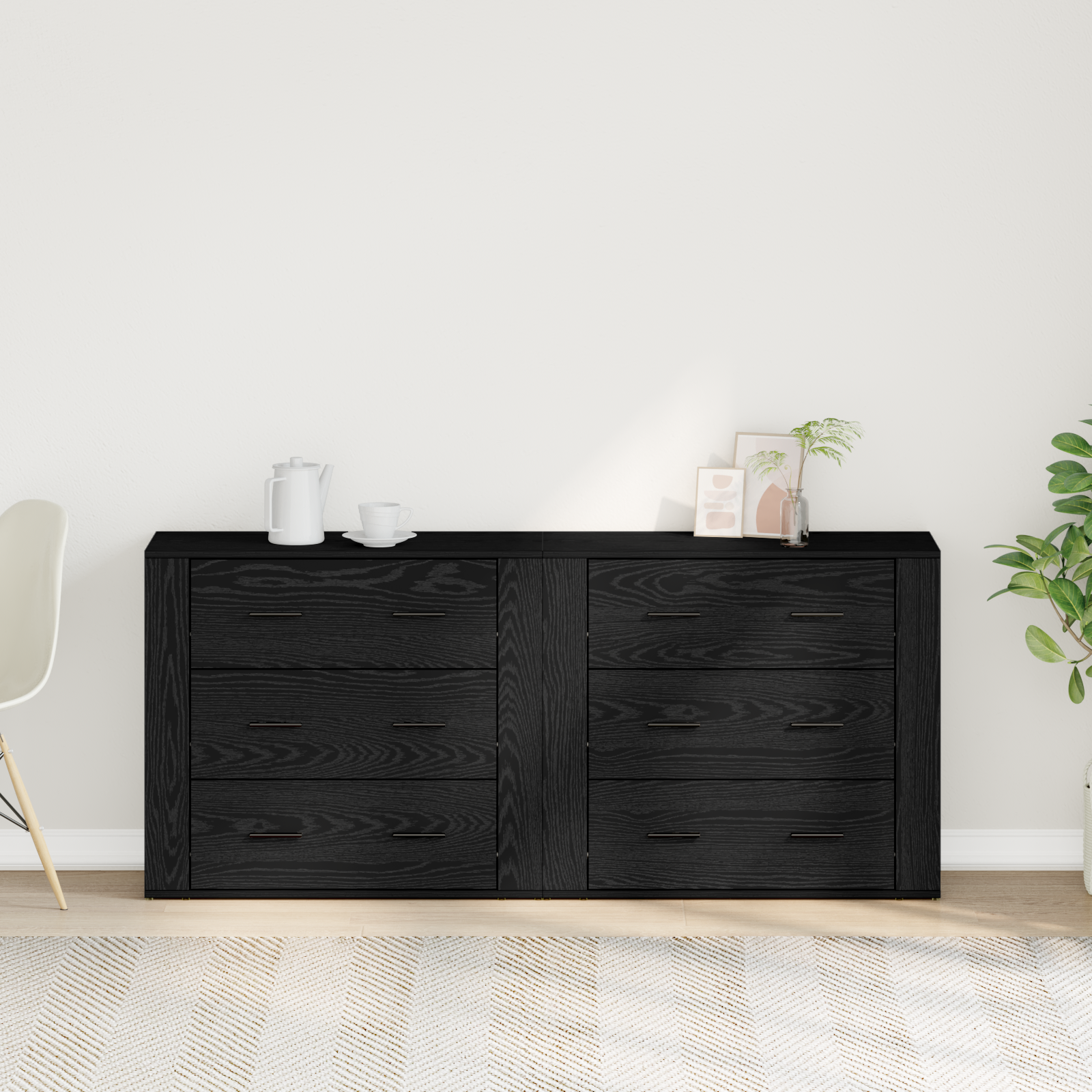 Sideboards 2 pcs Black Oak Engineered Wood - Image 4