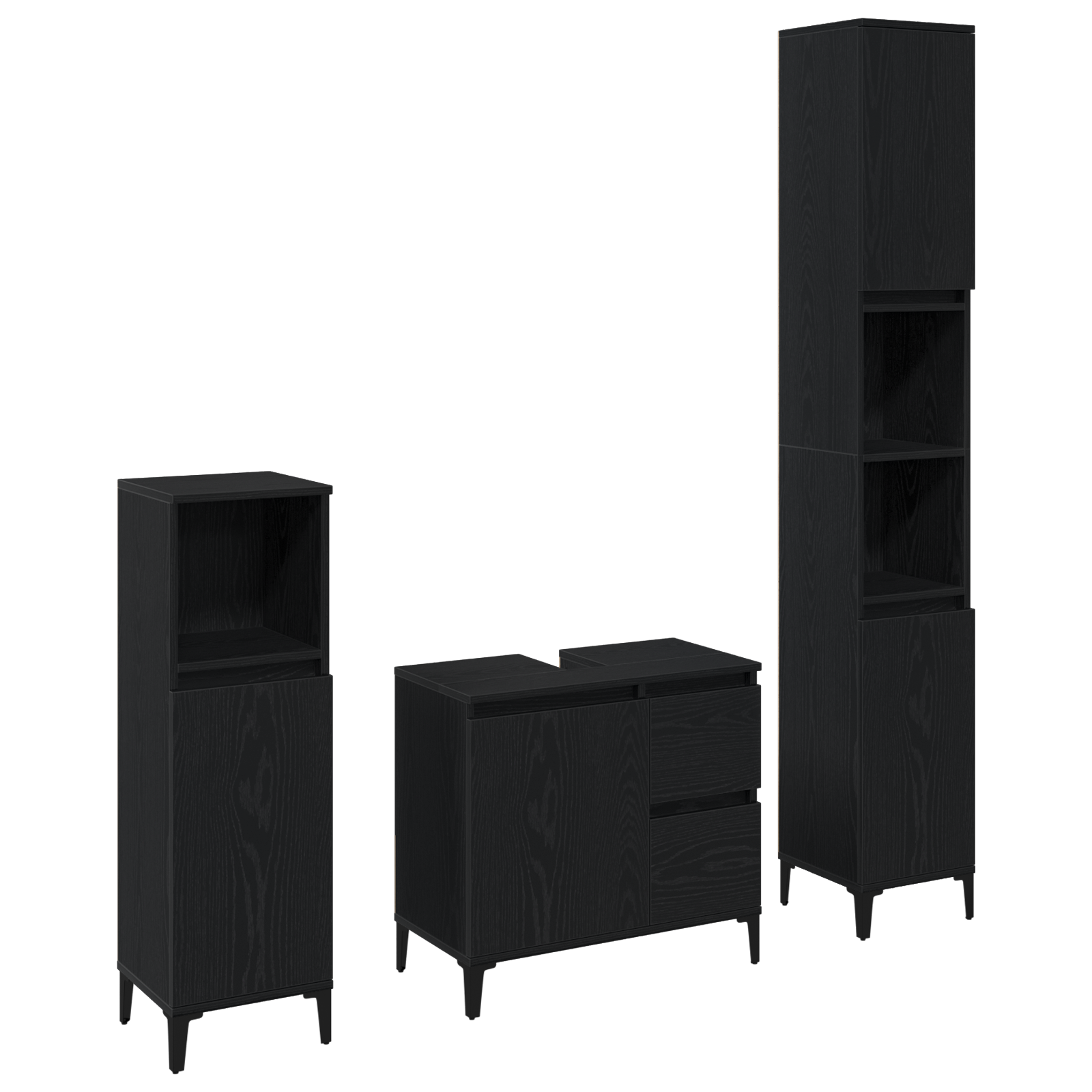 Set de Muebles de Baño Armarios Lavabo Mueble Tocador 3 pzas Madera vidaXL - Imagen 57 de 90