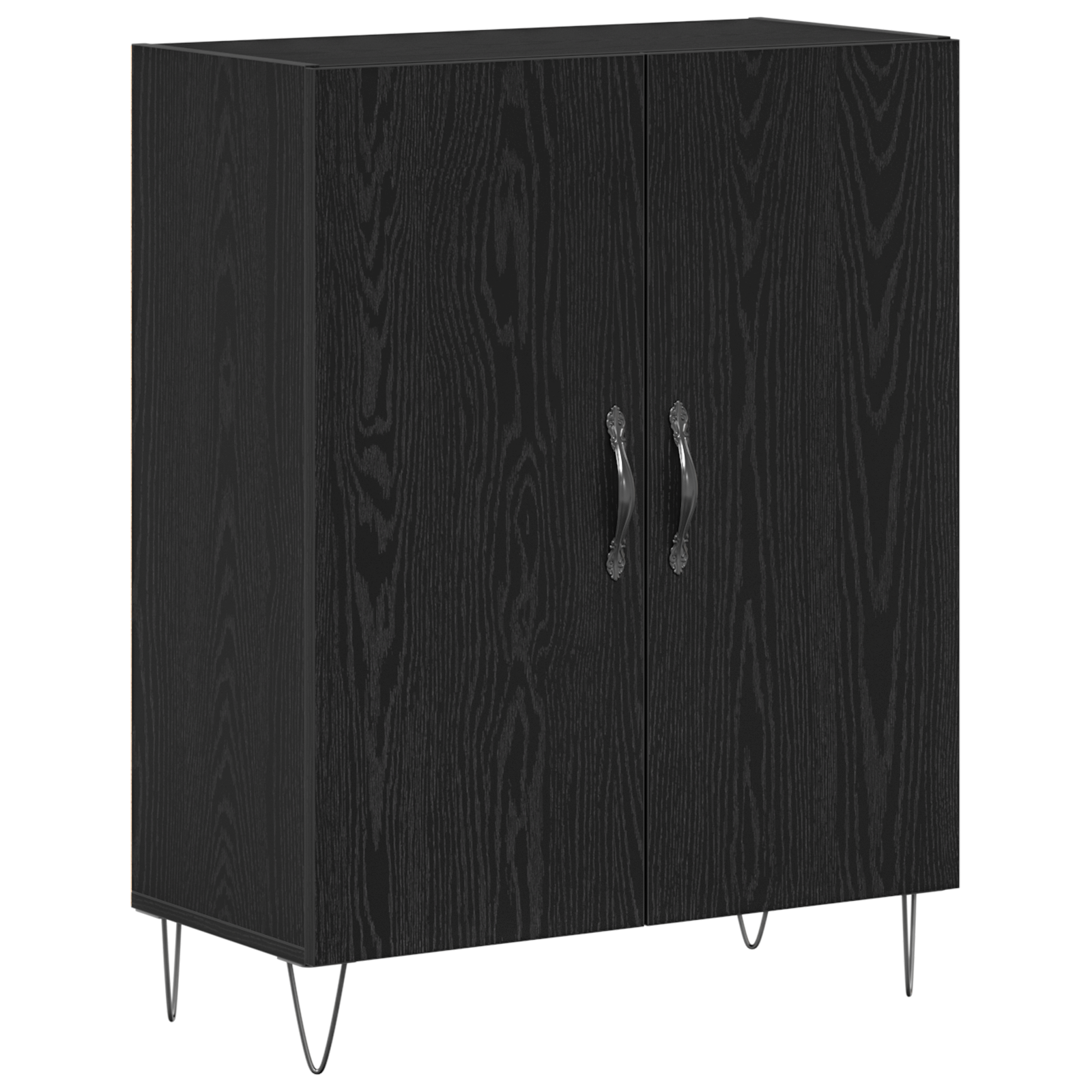 Aukštas kabinetas Juodas ąžuolas 69.5x34x180 cm Sintetinė mediena - Image 3