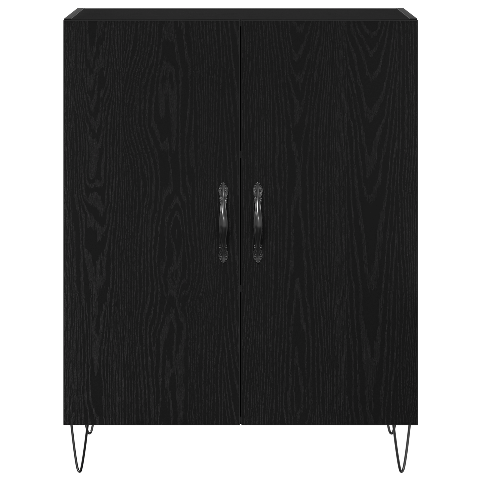 Aukštas kabinetas Juodas ąžuolas 69.5x34x180 cm Sintetinė mediena - Image 5