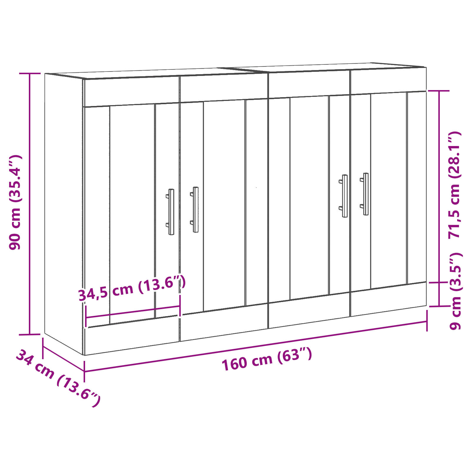 Wall Mounted Cabinets 2 pcs Black Oak Engineered Wood - Image 7