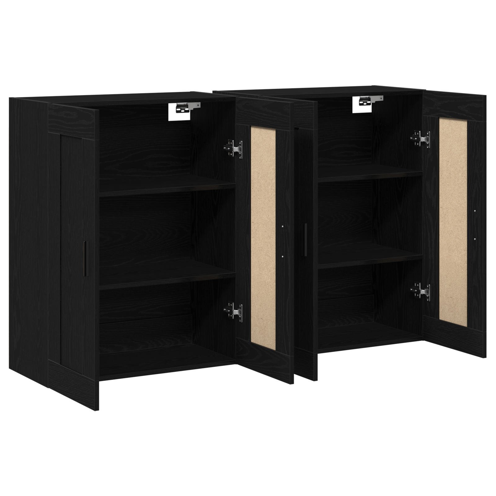 Wall Mounted Cabinets 2 pcs Black Oak Engineered Wood - Image 2