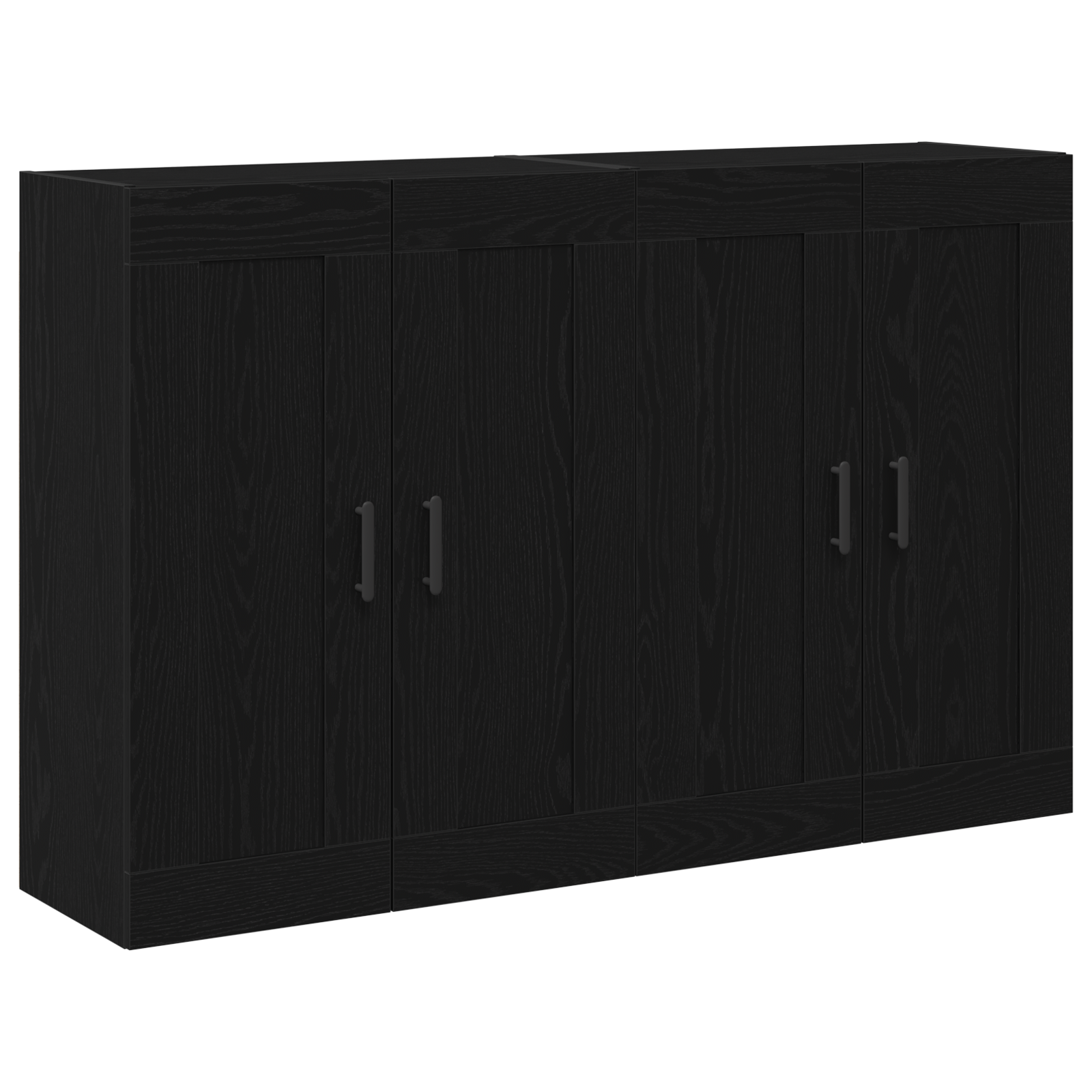 Wall Mounted Cabinets 2 pcs Black Oak Engineered Wood - Image 2