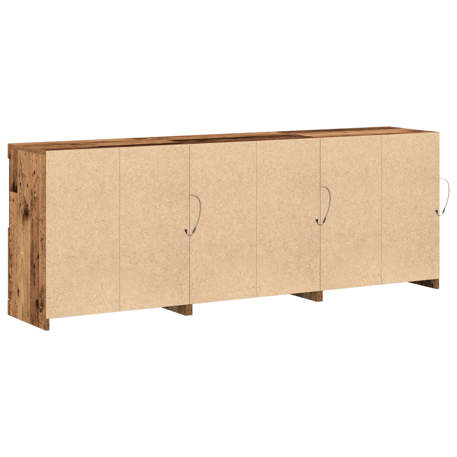Sideboard with LED Lights Old Wood 181.5x37x67 cm Engineered Wood - Image 8