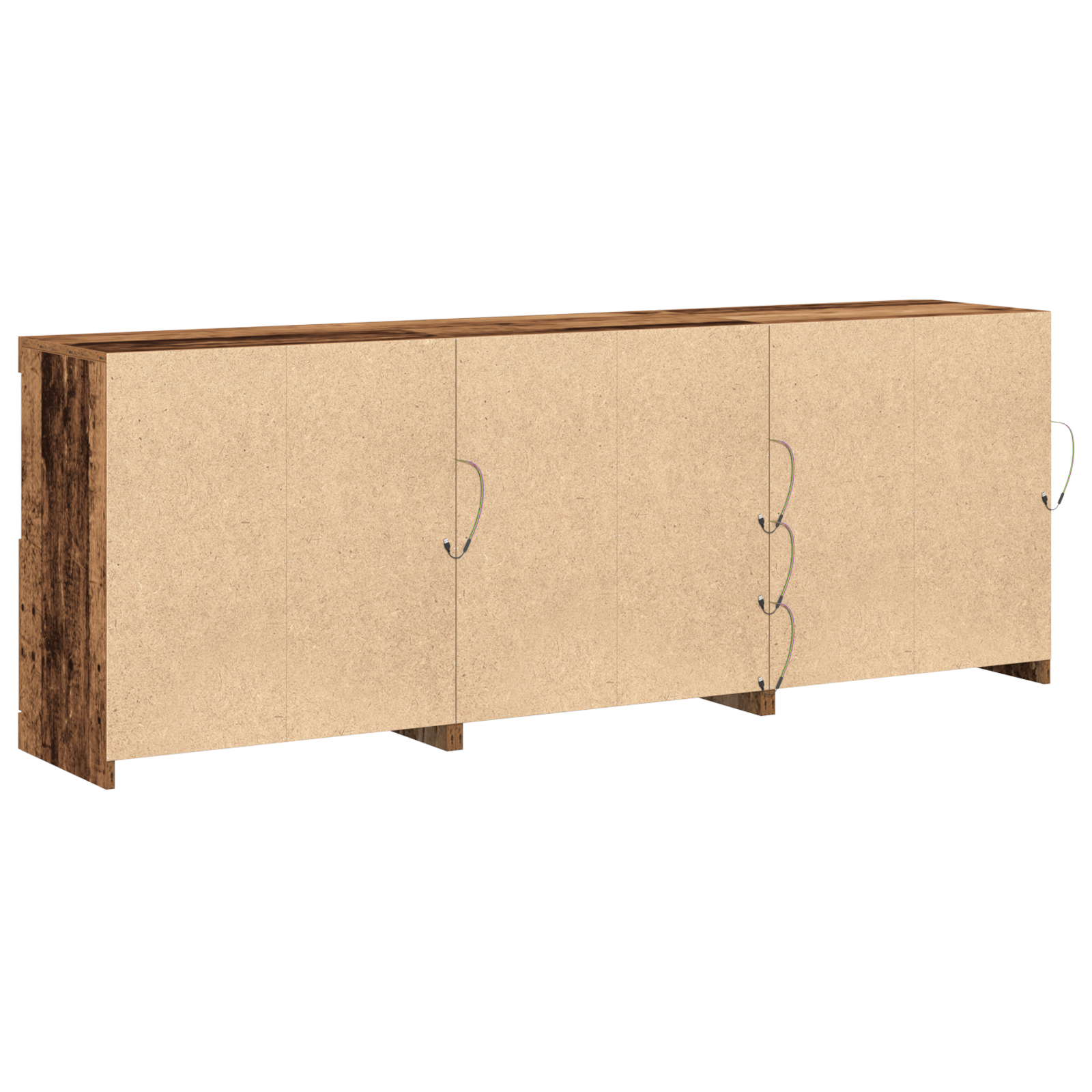 Sideboard with LED Lights Old Wood 181,5x37x67 cm Engineered Wood - Image 8