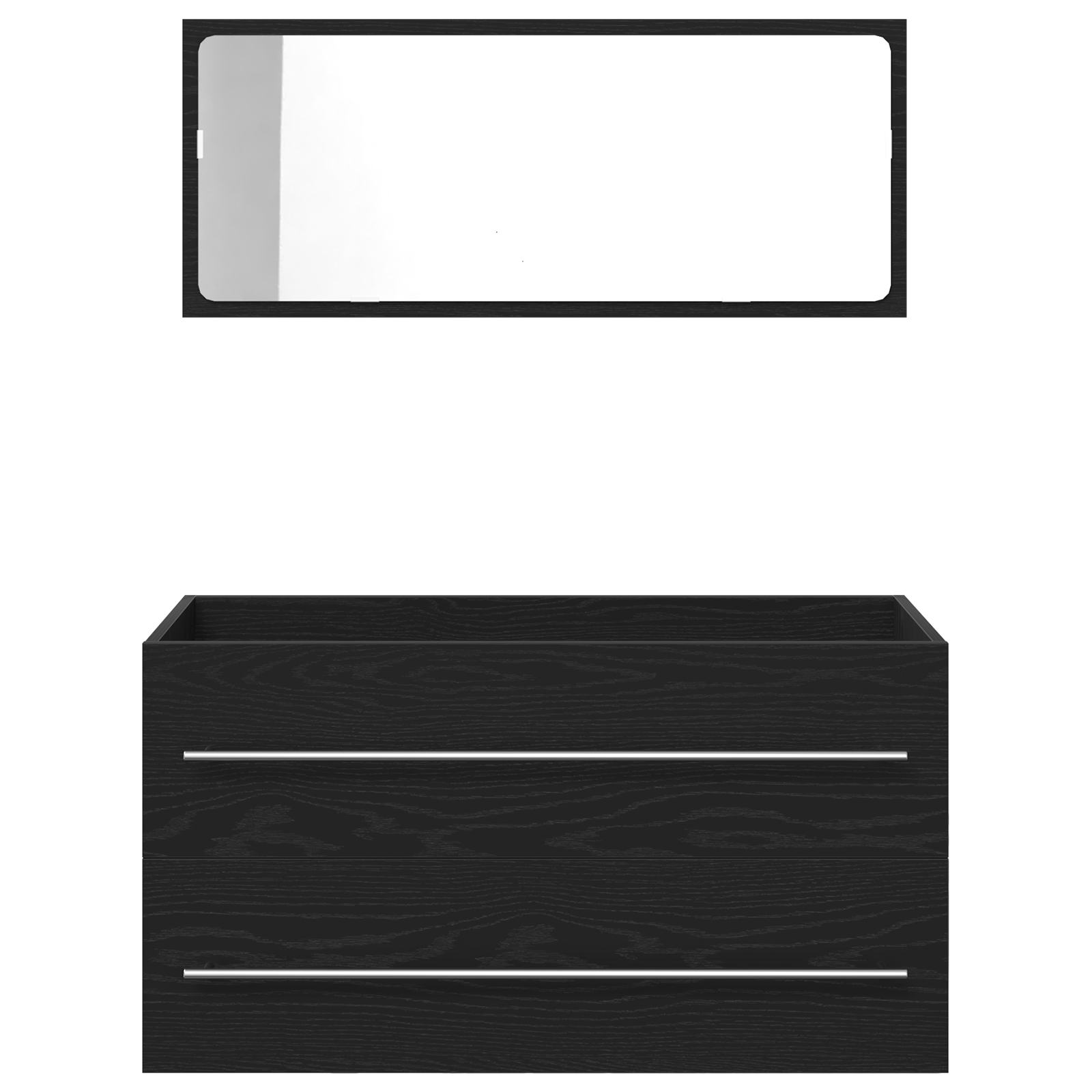 Bathroom Sink Cabinet with Built-in Basin Black Oak Engineered Wood - Image 8