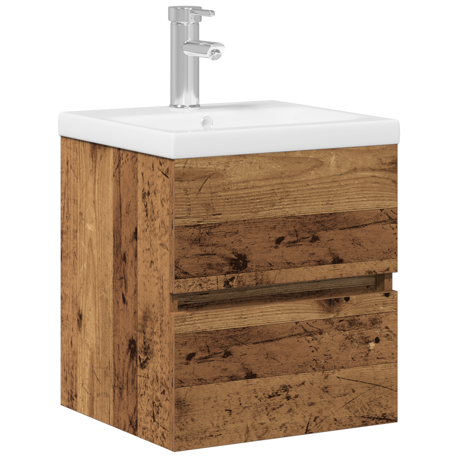 Sink Cabinet with Built-in Basin Black Oak Engineered Wood, vidaXL Sink Cabinet Old Wood 41x38,5x45 cm Engineered Wood - Image 2