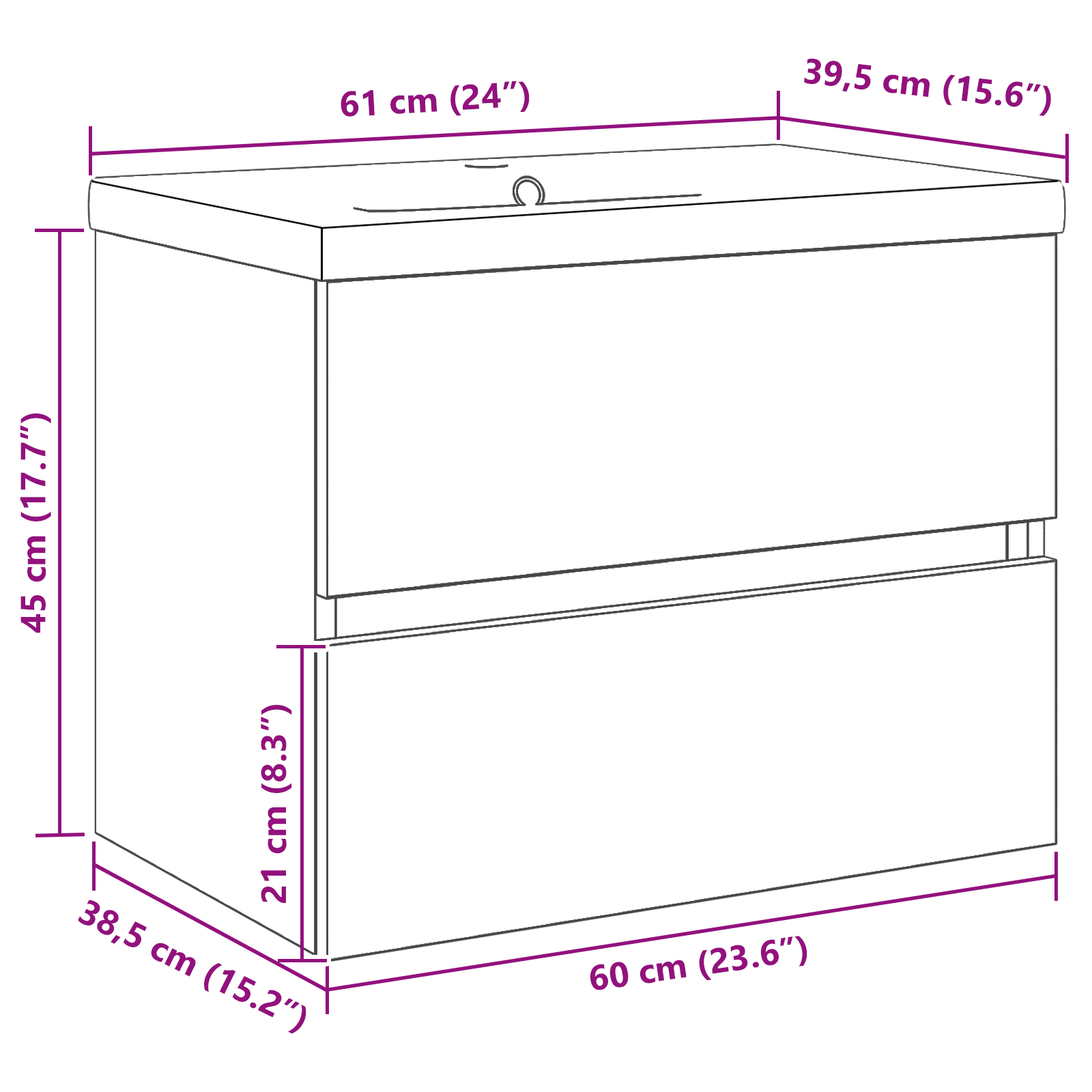 Sink Cabinet with Built-in Basin Black Oak Engineered Wood - Image 10