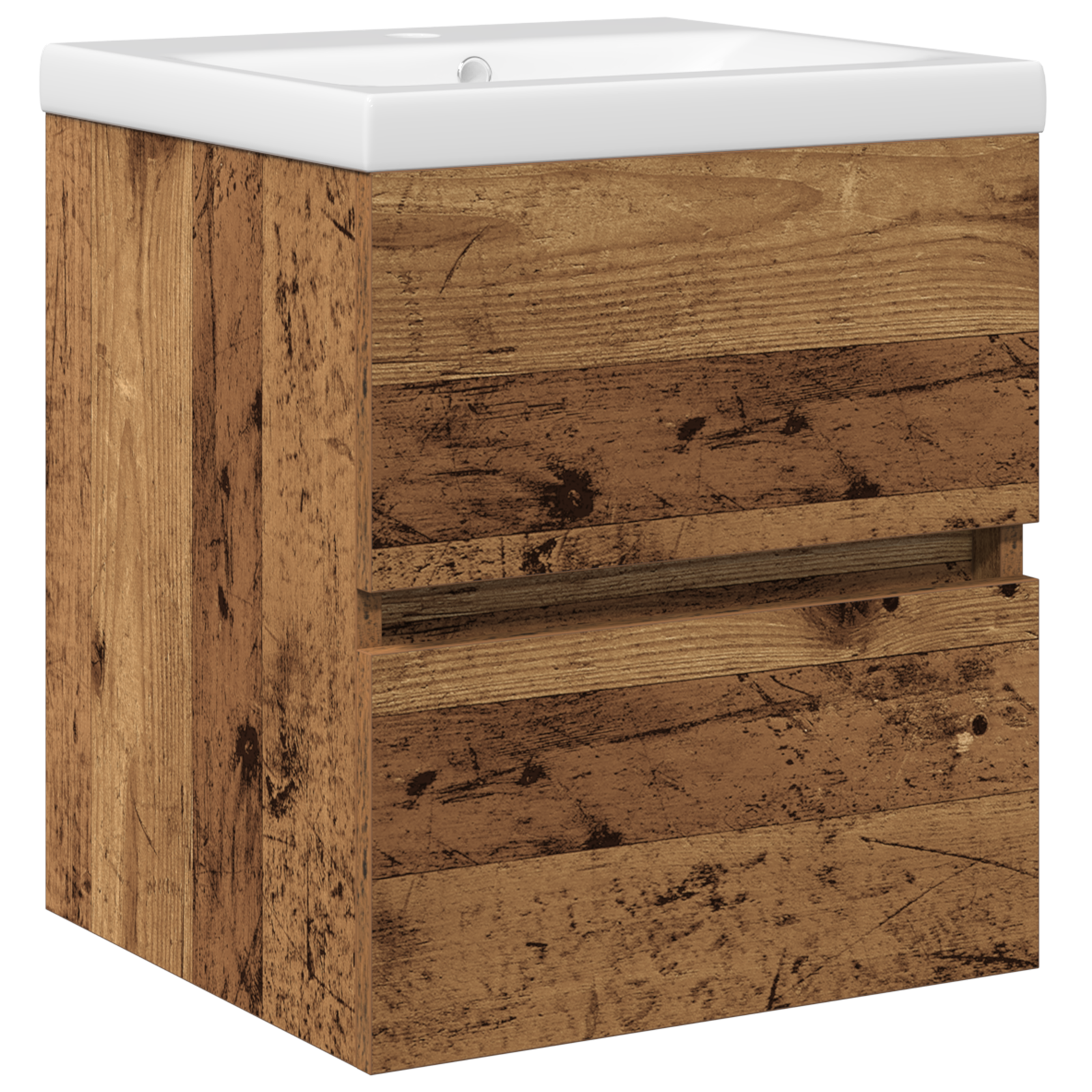 Sink Cabinet with Built-in Basin Black Oak Engineered Wood - Image 2