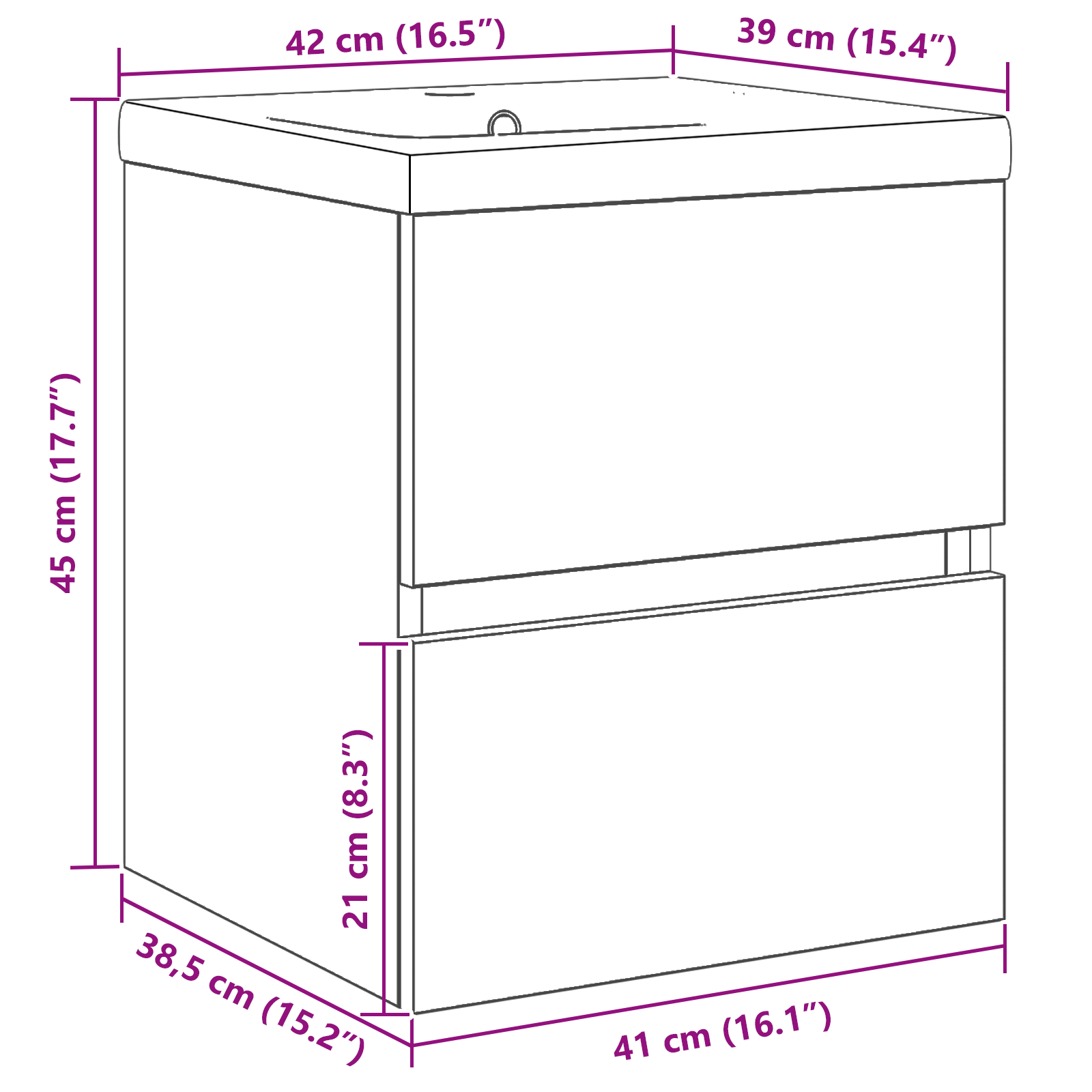 Sink Cabinet with Built-in Basin Black Oak Engineered Wood - Image 10