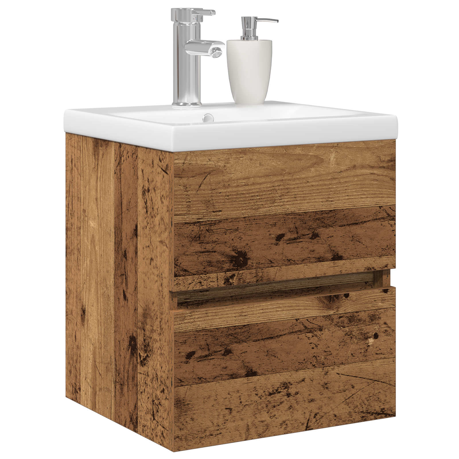 Sink Cabinet with Built-in Basin Black Oak Engineered Wood - Image 3