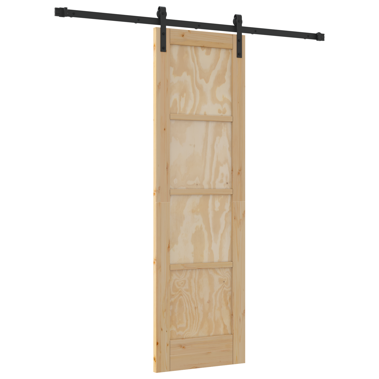 Sliding Door with Hardware Set 61x198.5 cm Solid Wood Pine - Image 2