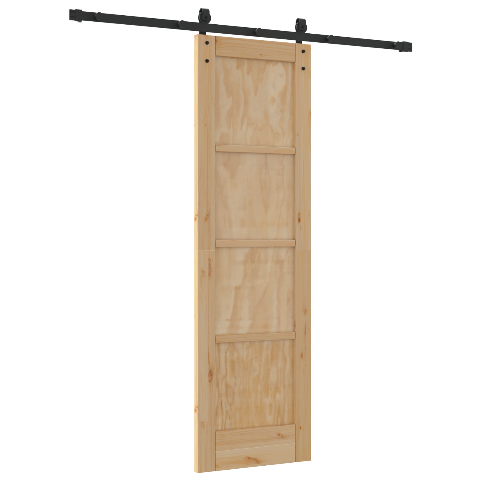 Sliding Door with Hardware Set 61x198.5 cm Solid Wood Pine - Image 6