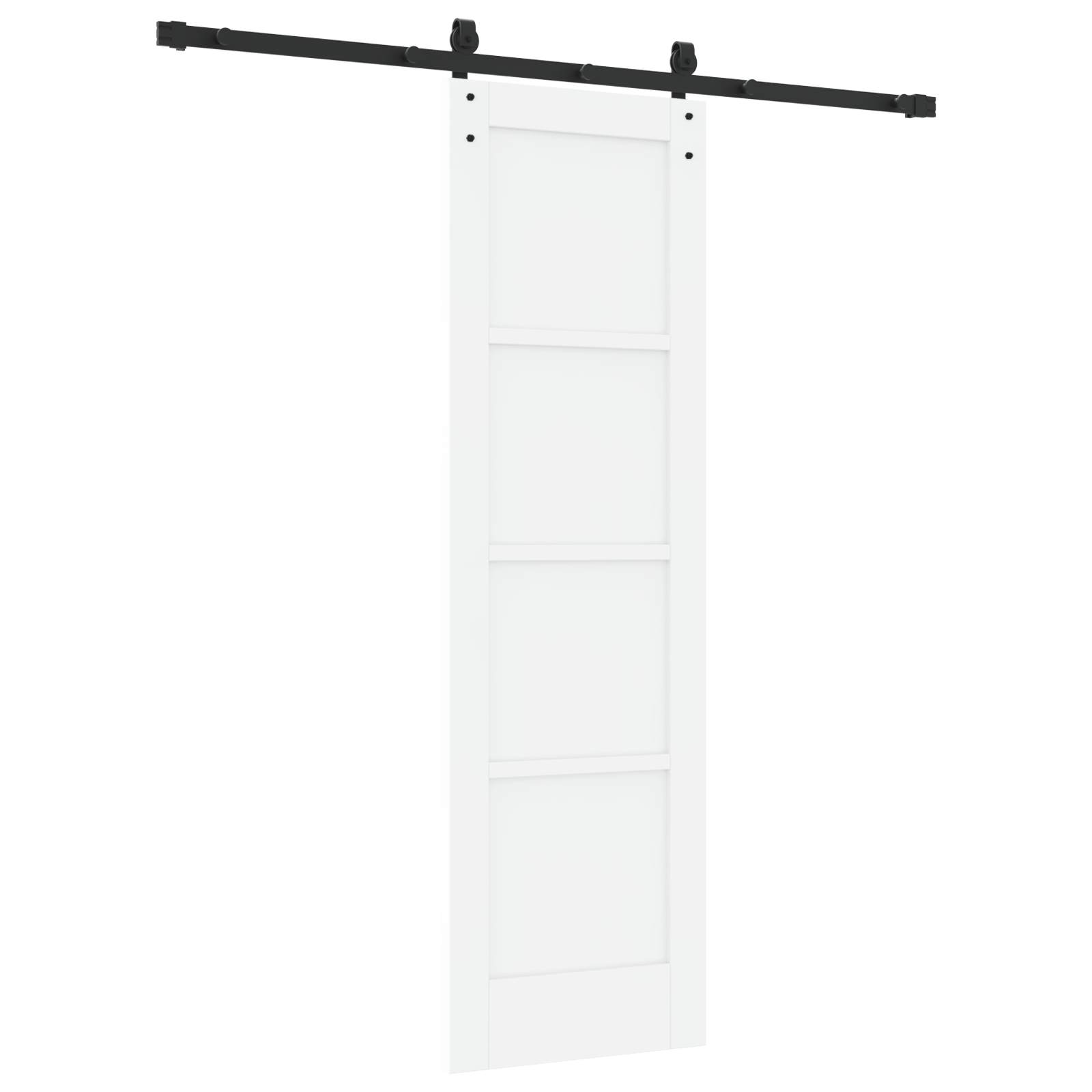 Sliding Door with Hardware Set White 61x198.5 cm Solid Wood Pine - Image 6