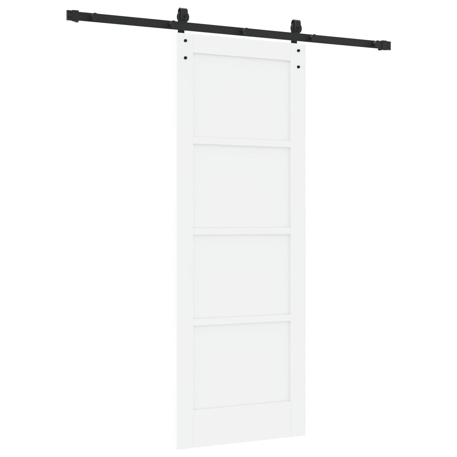 Sliding Door with Hardware Set White 73.5x198.5 cm Solid Wood Pine - Image 6