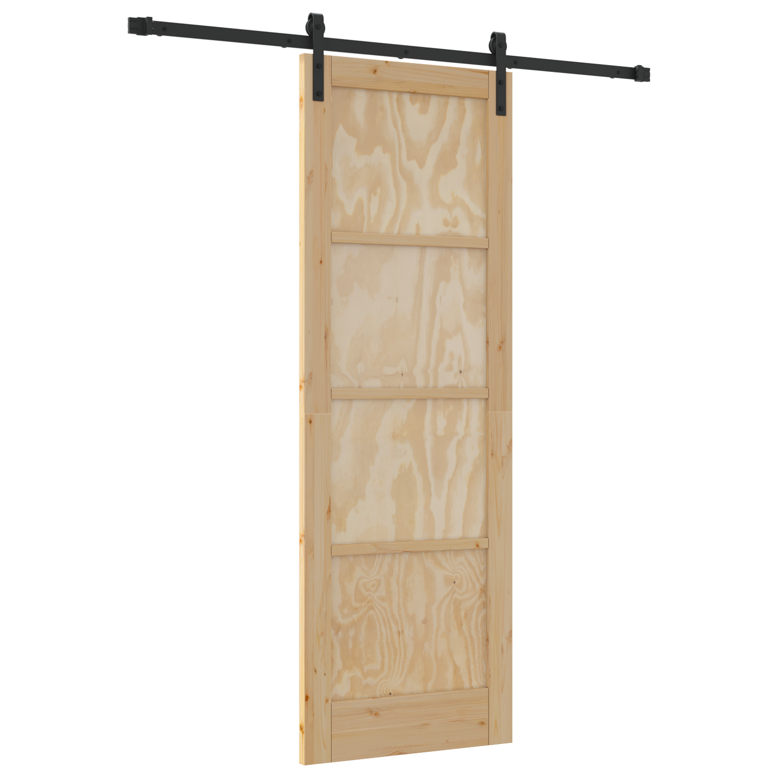 Sliding Door with Hardware Set 73.5x211 cm Solid Wood Pine - Image 2
