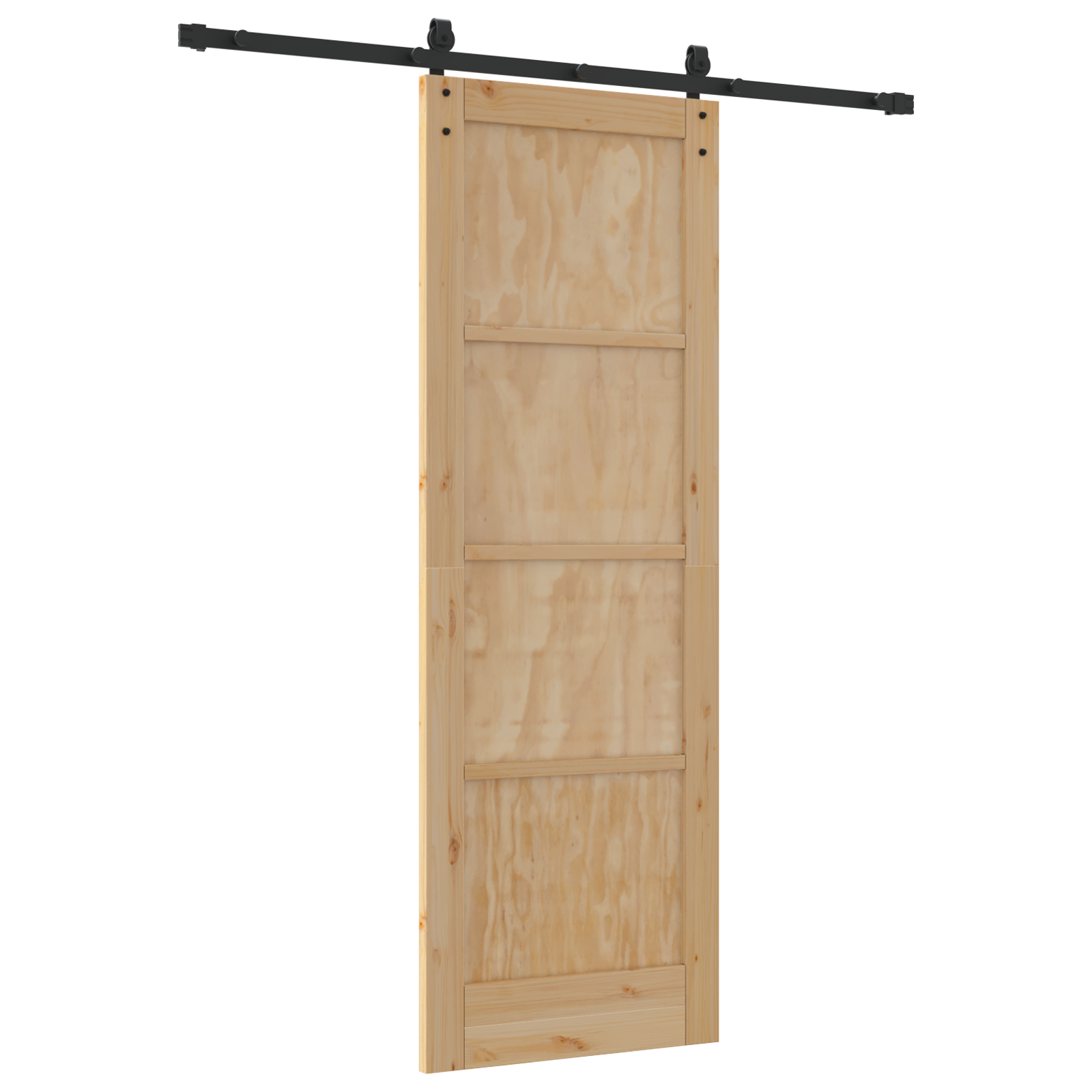 Sliding Door with Hardware Set 73.5x211 cm Solid Wood Pine - Image 6