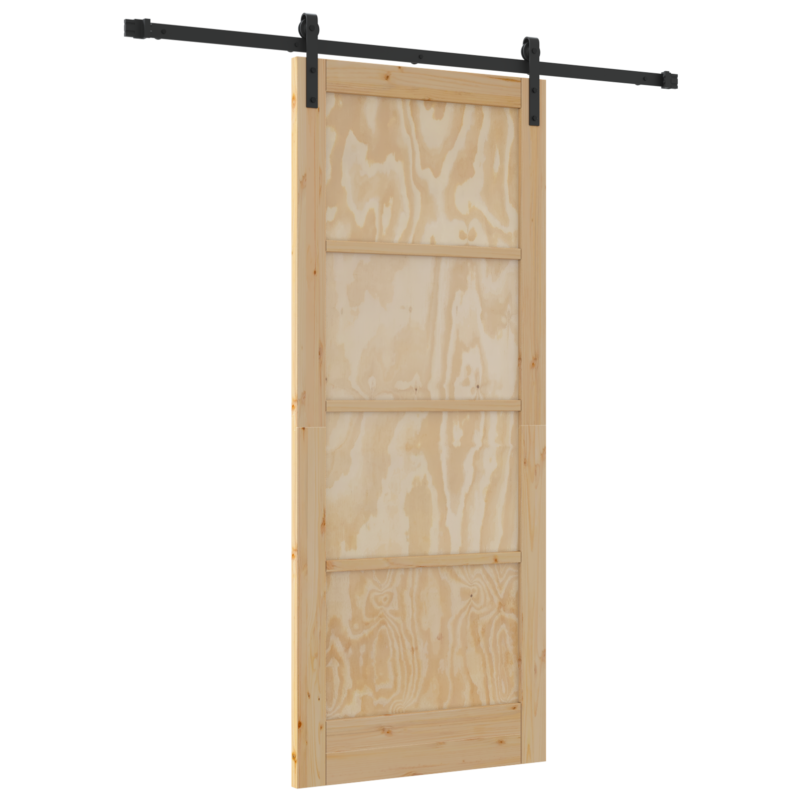 Sliding Door with Hardware Set 83x202 cm Solid Wood Pine - Image 2