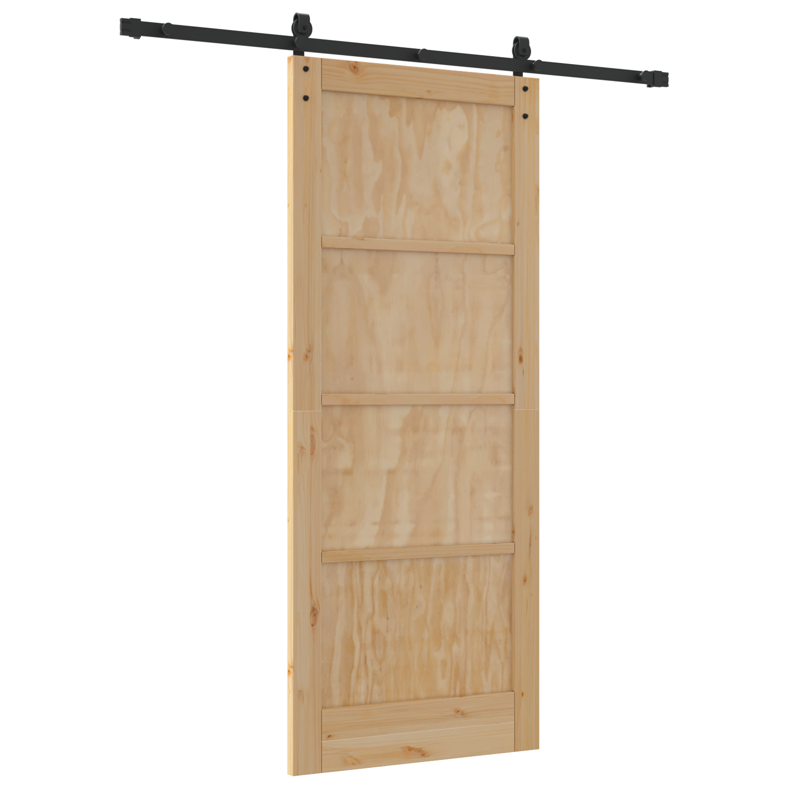 Sliding Door with Hardware Set 83x202 cm Solid Wood Pine - Image 6