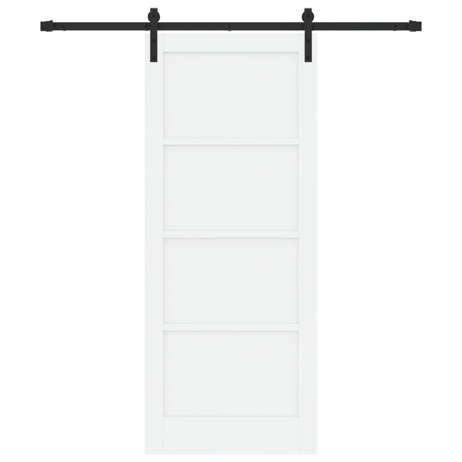 Sliding Door with Hardware Set White 83x202 cm Solid Wood Pine - Image 4