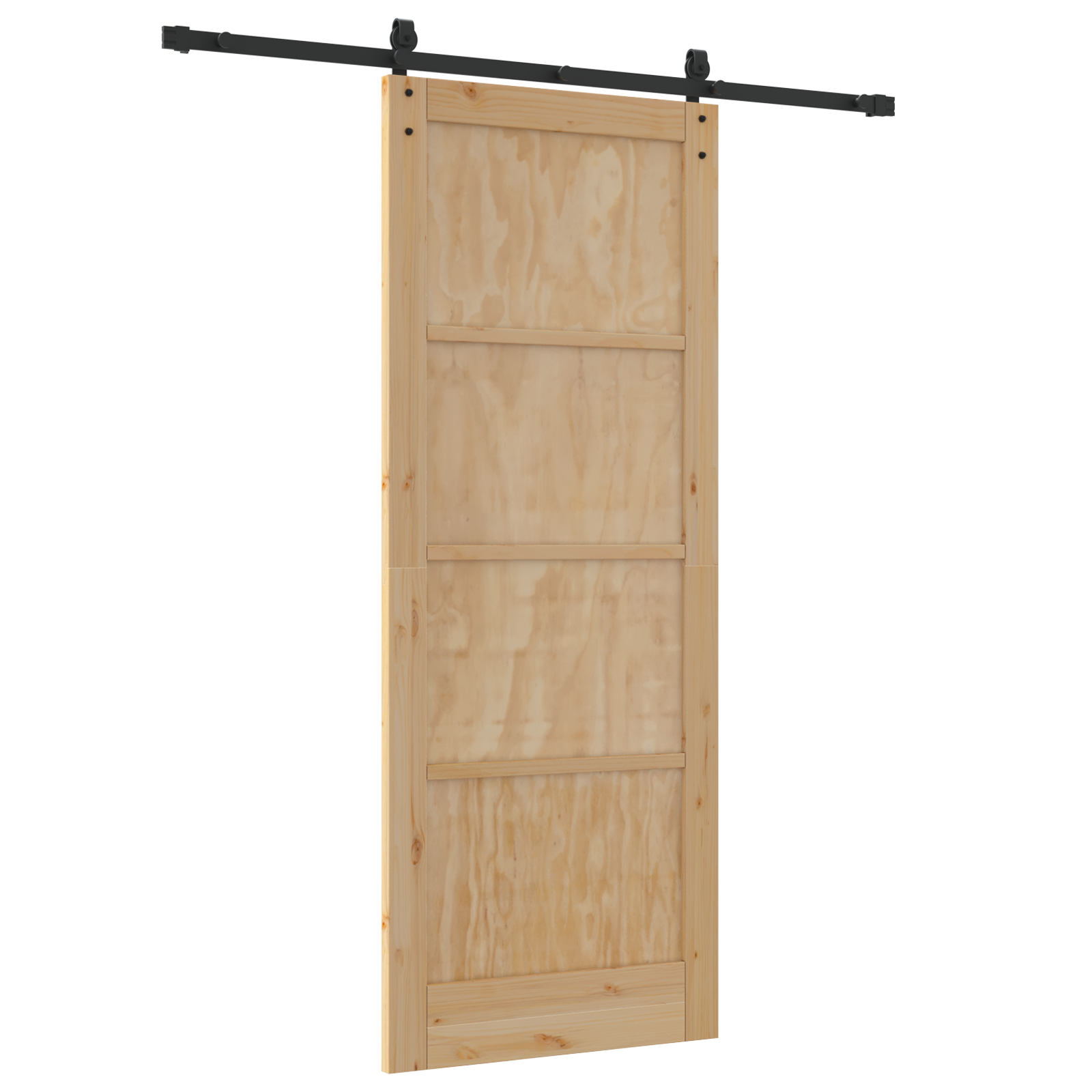Sliding Door with Hardware Set 83x211 cm Solid Wood Pine - Image 6