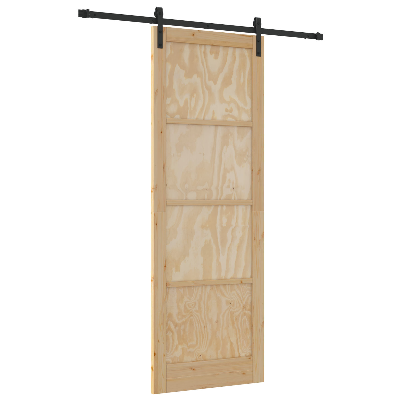 Sliding Door with Hardware Set 83x232 cm Solid Wood Pine - Image 2