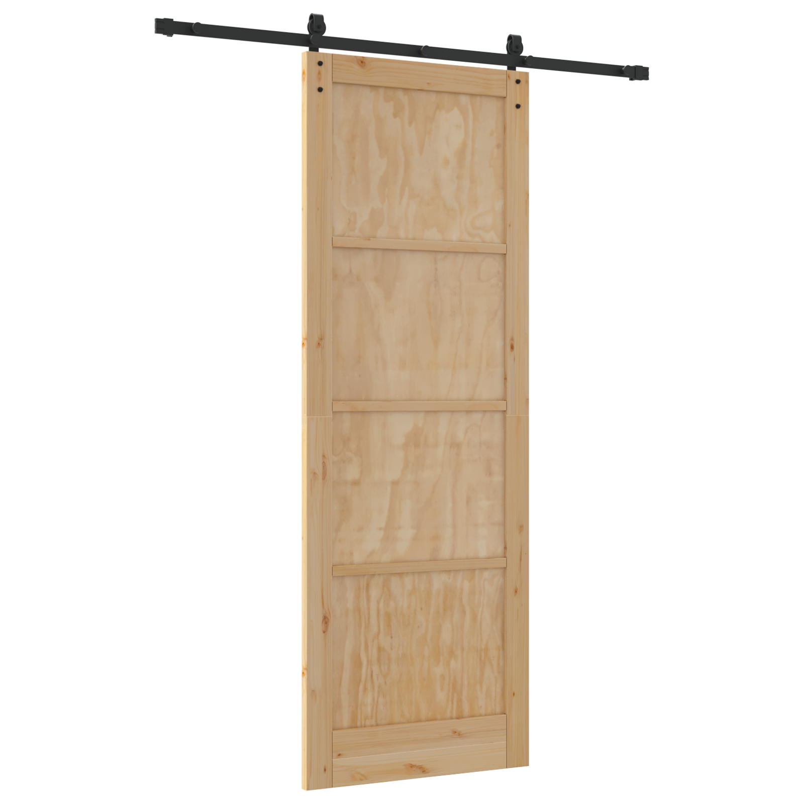 Sliding Door with Hardware Set 83x232 cm Solid Wood Pine - Image 6