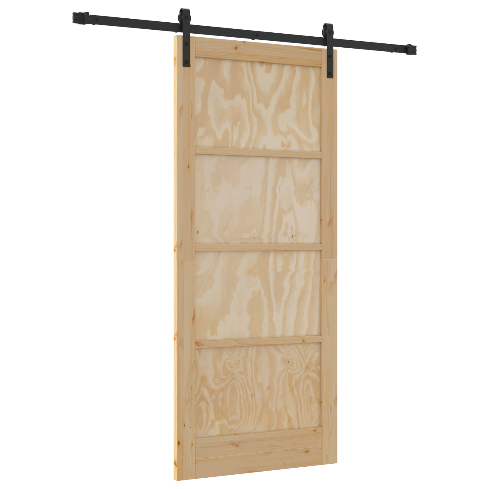 Sliding Door with Hardware Set 86x198.5 cm Solid Wood Pine - Image 2