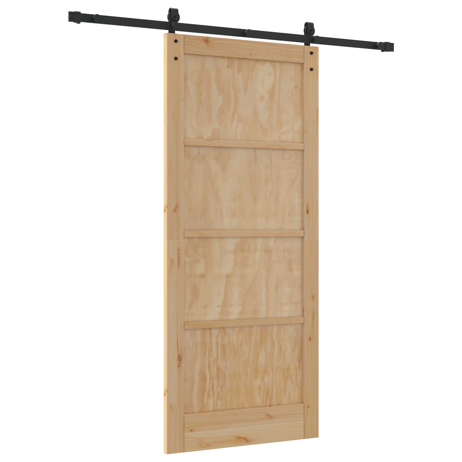 Sliding Door with Hardware Set 86x198.5 cm Solid Wood Pine - Image 6