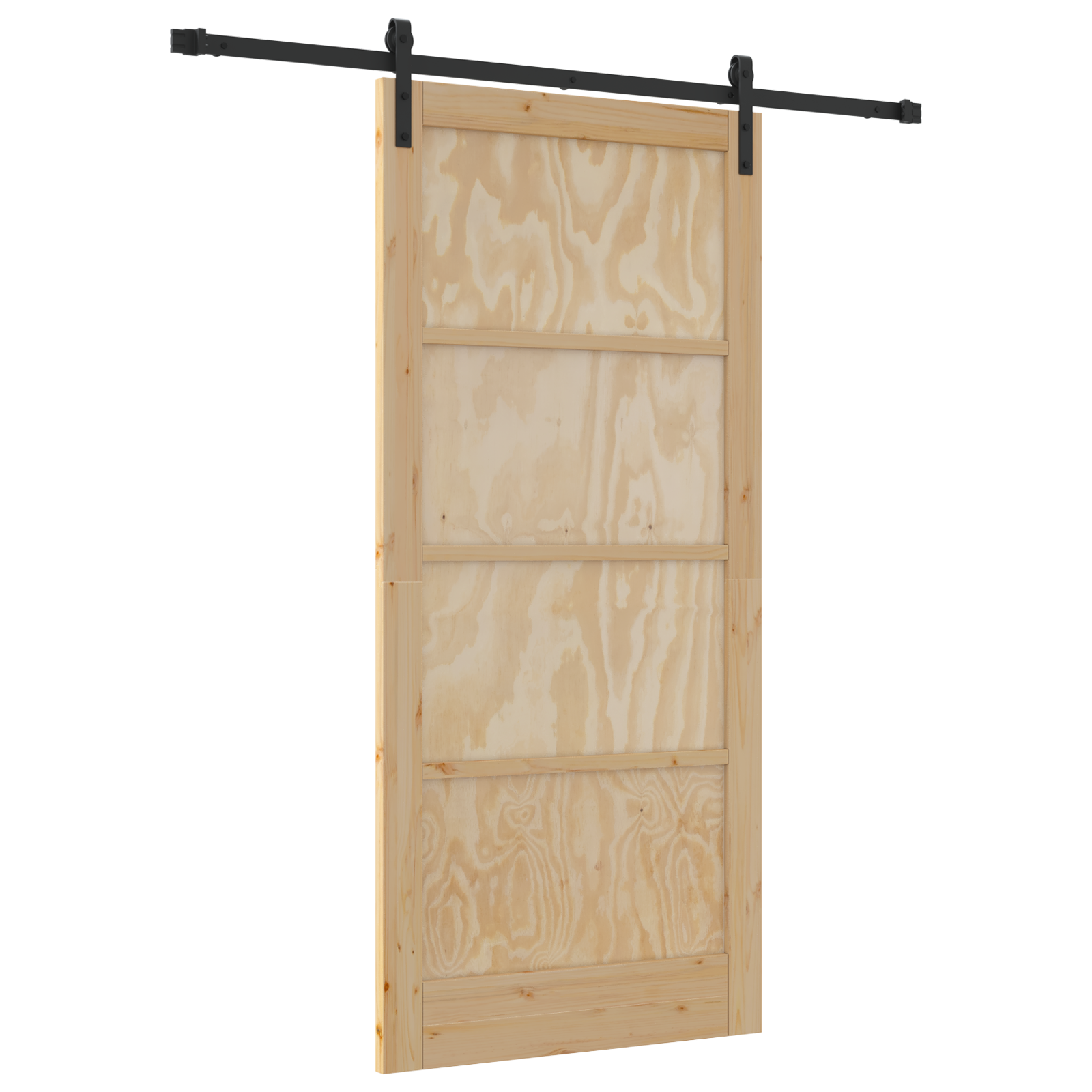 Sliding Door with Hardware Set 93x202 cm Solid Wood Pine - Image 2