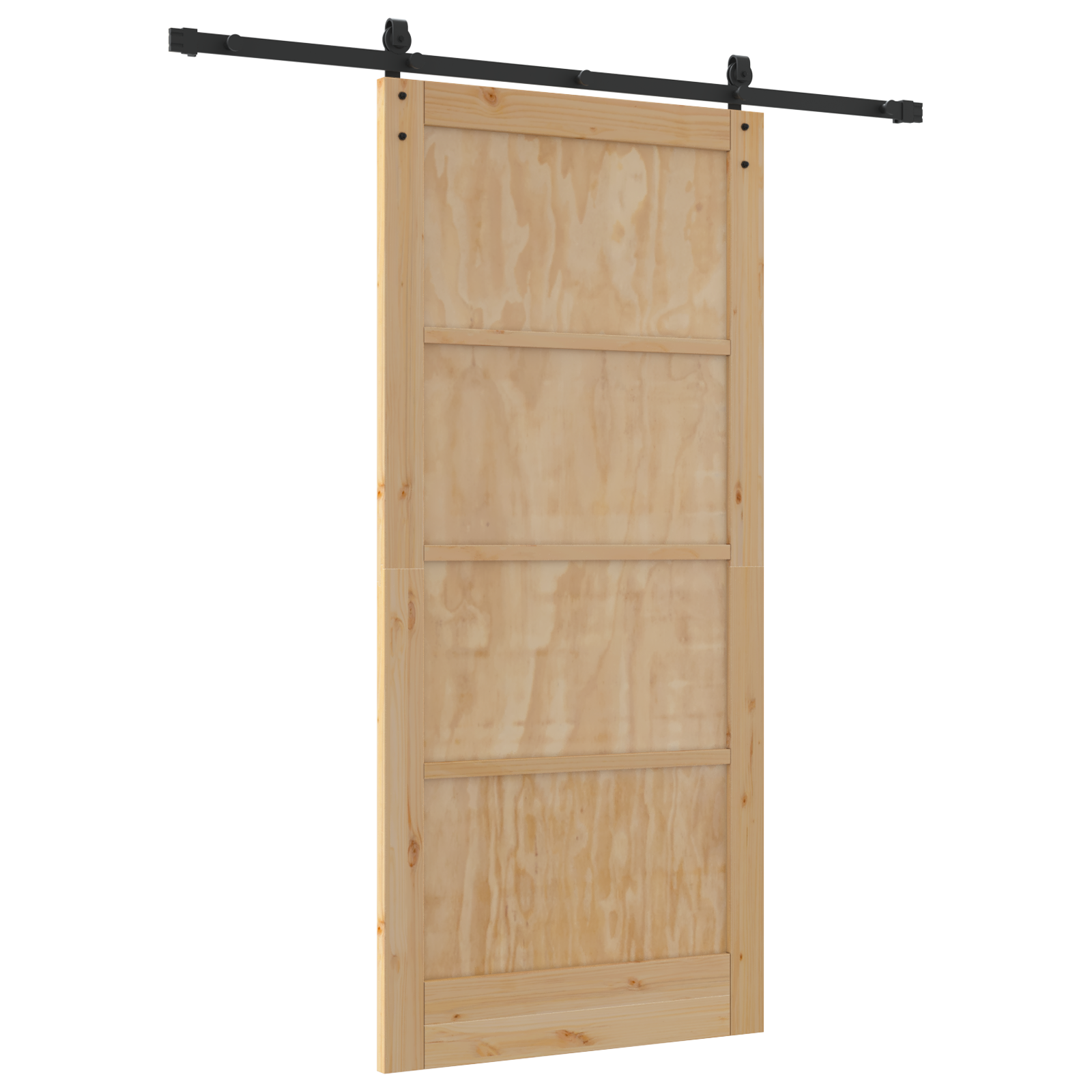 Sliding Door with Hardware Set 93x202 cm Solid Wood Pine - Image 6