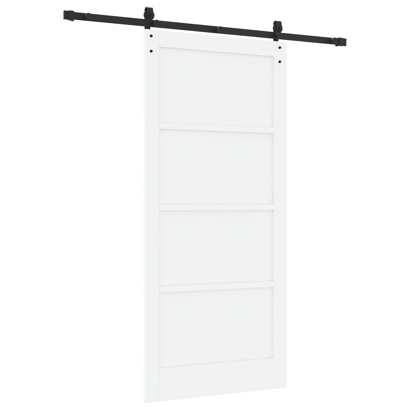 Sliding Door with Hardware Set White 93x202 cm Solid Wood Pine - Image 6