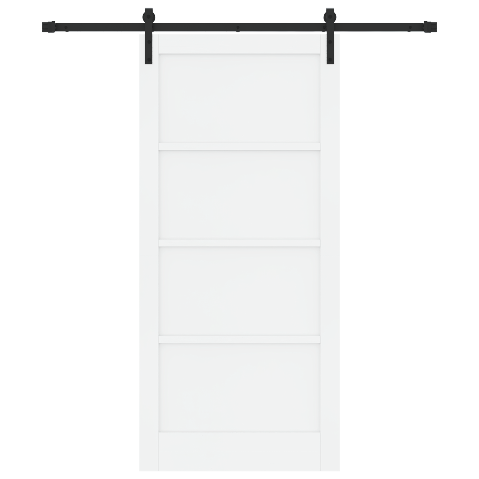 Sliding Door with Hardware Set White 93x202 cm Solid Wood Pine - Image 4