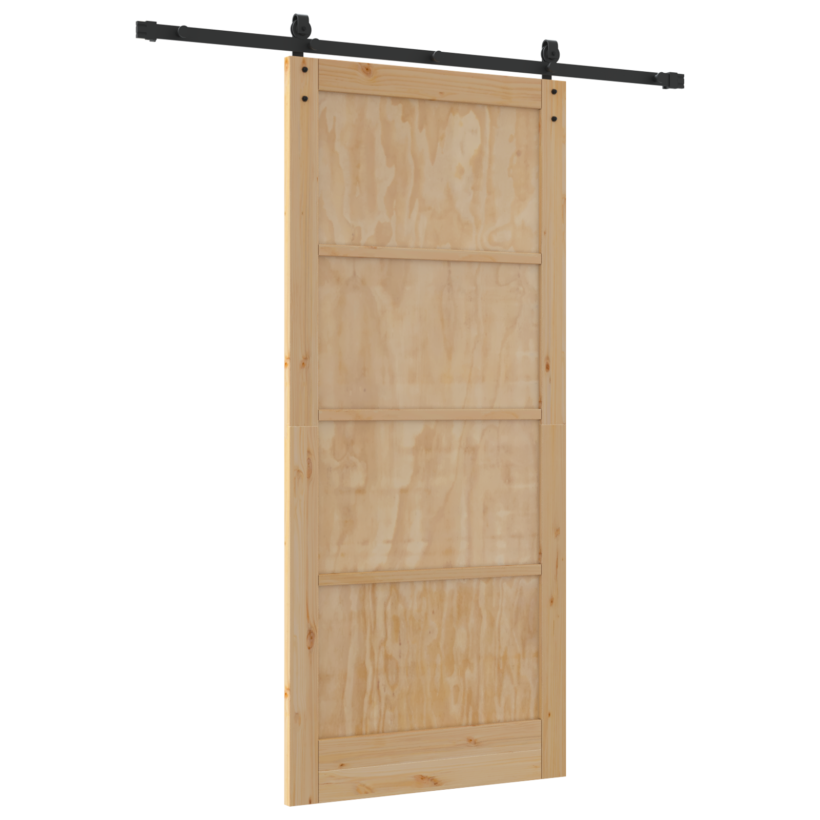 Sliding Door with Hardware Set 93x211 cm Solid Wood Pine - Image 6