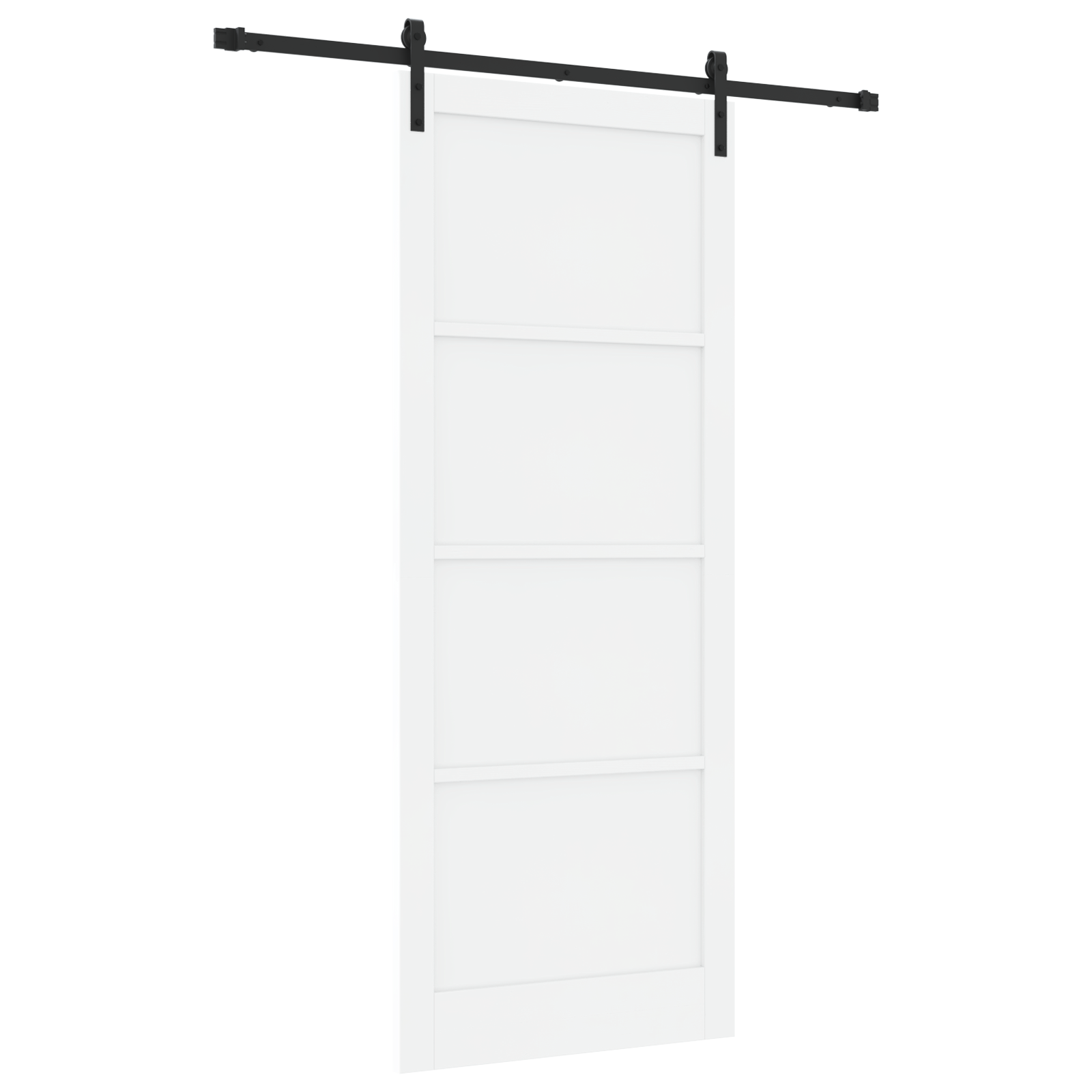 Sliding Door with Hardware Set White 93x232 cm Solid Wood Pine - Image 2